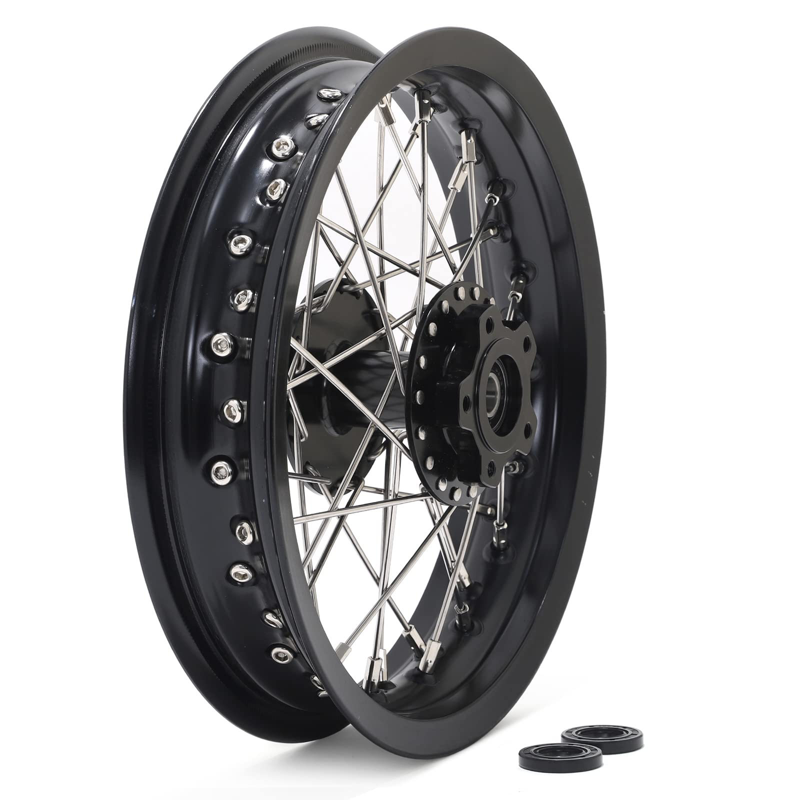 TOFR 12" x 2.15" Rear Wheel Rim Spoke Hub for Surron SUR-RON Light Bee X LBX for Segway X160 X260