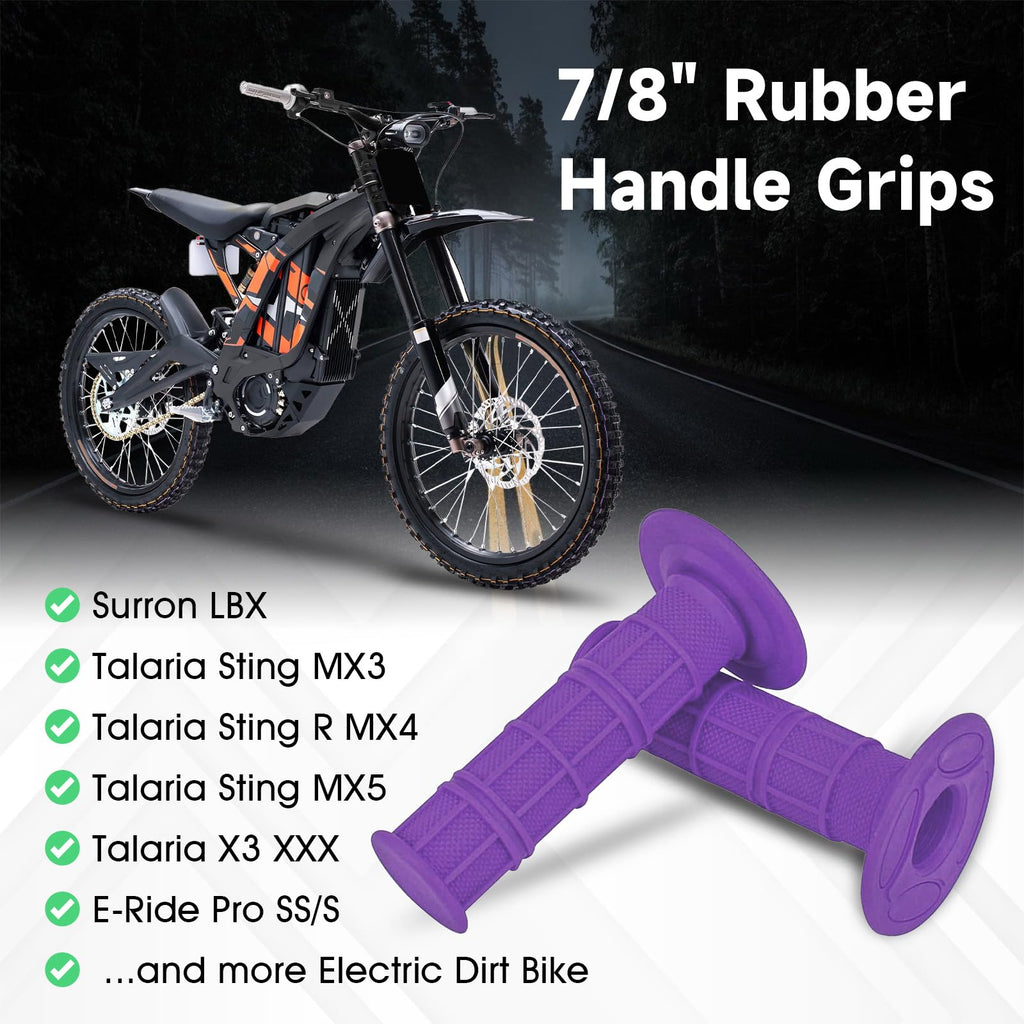 Sur Ron Handlebar Grips, 7/8" Rubber Handle Grips Universal for Surron LBX Talaria Sting R MX3/R MX4 Talaria X3 XXX E-Ride Pro SS/S Electric Dirt Bike
