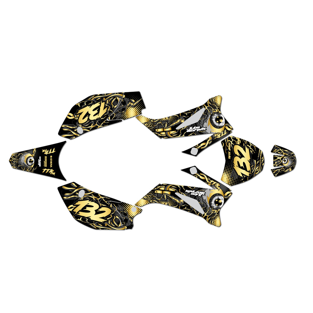 Graphics Kit for Yamaha TTR 110 (2008+) CORE Series Cm Holographic 16 Mil - Dirt bike Custom Racing Graphics Decals Stickers Kit, no-plastics