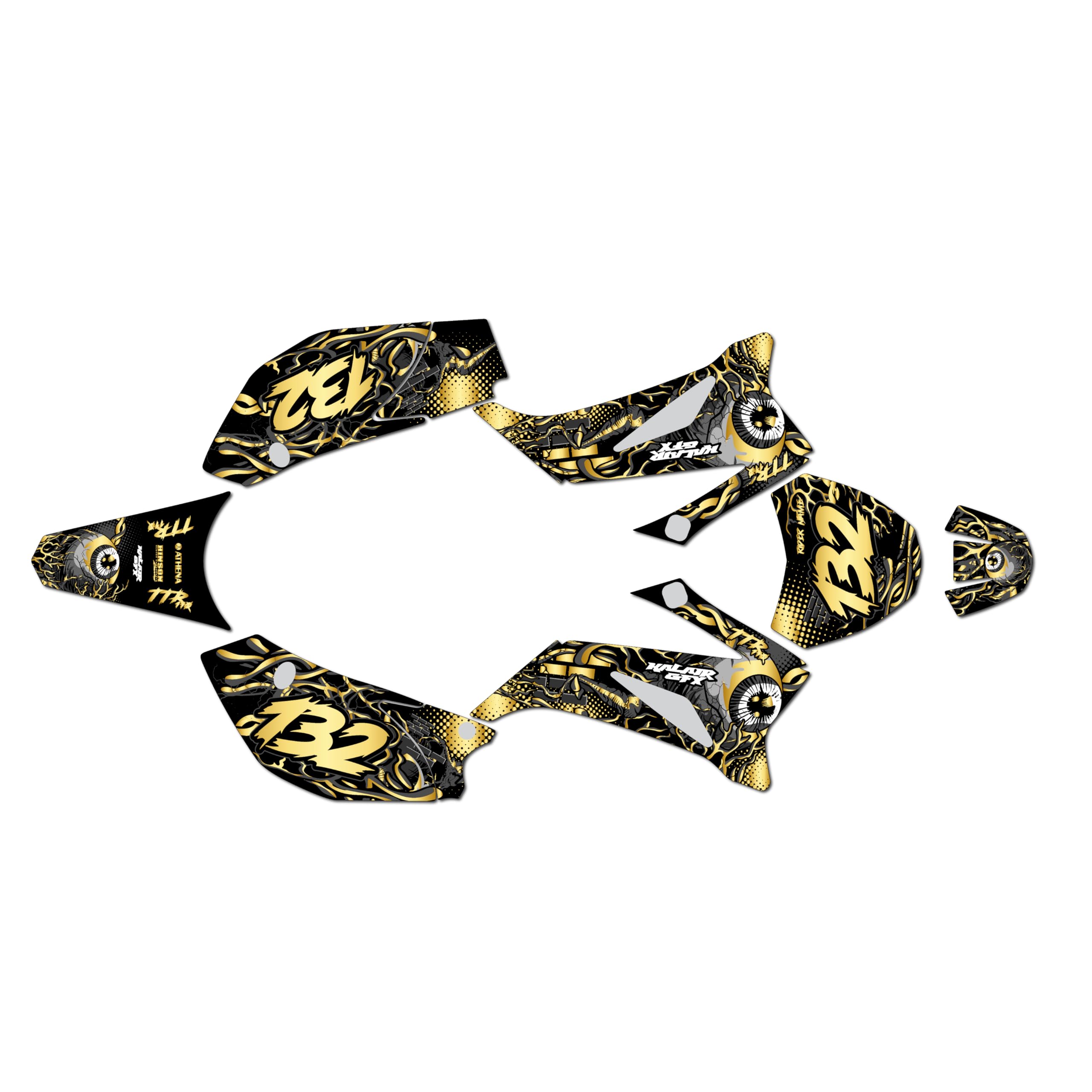 Graphics Kit for Yamaha TTR 110 (2008+) CORE Series Cm Holographic 16 Mil - Dirt bike Custom Racing Graphics Decals Stickers Kit, no-plastics