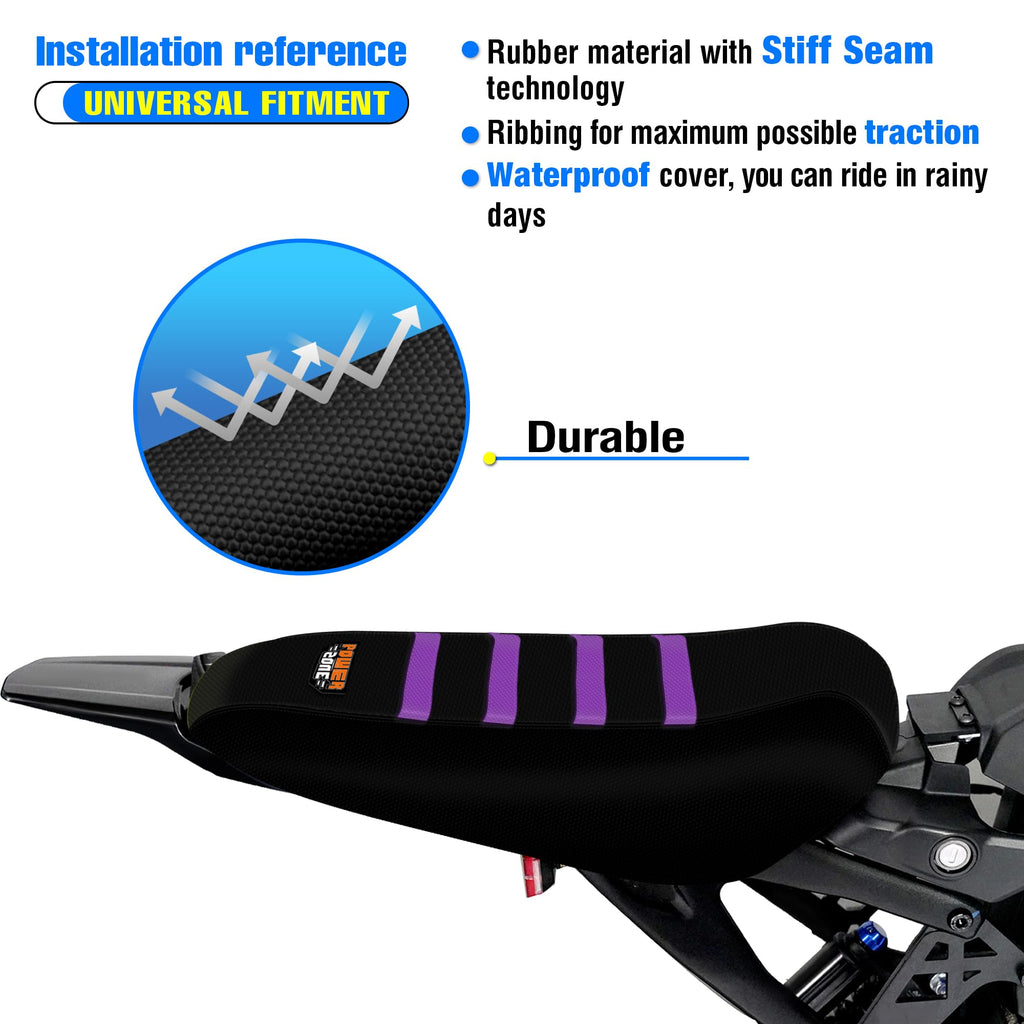 Gripper Dirt Bike Seat Cover for Sur Ron Light Bee X/S, Motorcycle Electric Bike Seat Covers (Black-White)