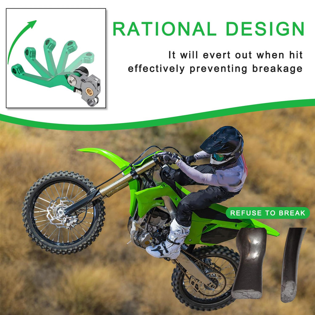 Brake Clutch Levers for KLX 110 KLX110 2002-2025 KLX110L 2010-2025 Dirt Pit Bike Adjustable CNC Lever Pivot Set Secure Vibrant Anodized Green