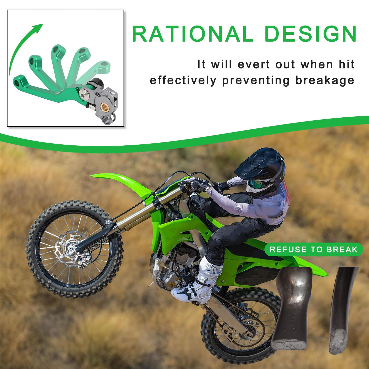Brake Clutch Levers for KLX 110 KLX110 2002-2025 KLX110L 2010-2025 Dirt Pit Bike Adjustable CNC Lever Pivot Set Secure Vibrant Anodized Green