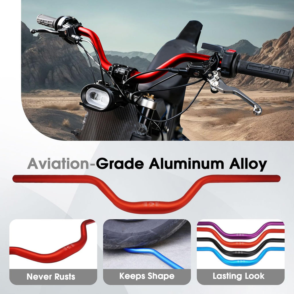 Motorcycle Heighten Handlebar 7/8" 22mm Handle Bar 4MM Thickness CNC for Surron Sur Ron LBX Talaria Sting MX3/R MX4 Talaria XXX E-Ride Pro SR S SS 2.0 3.0 Ventus One Rawrr Mantis Blue