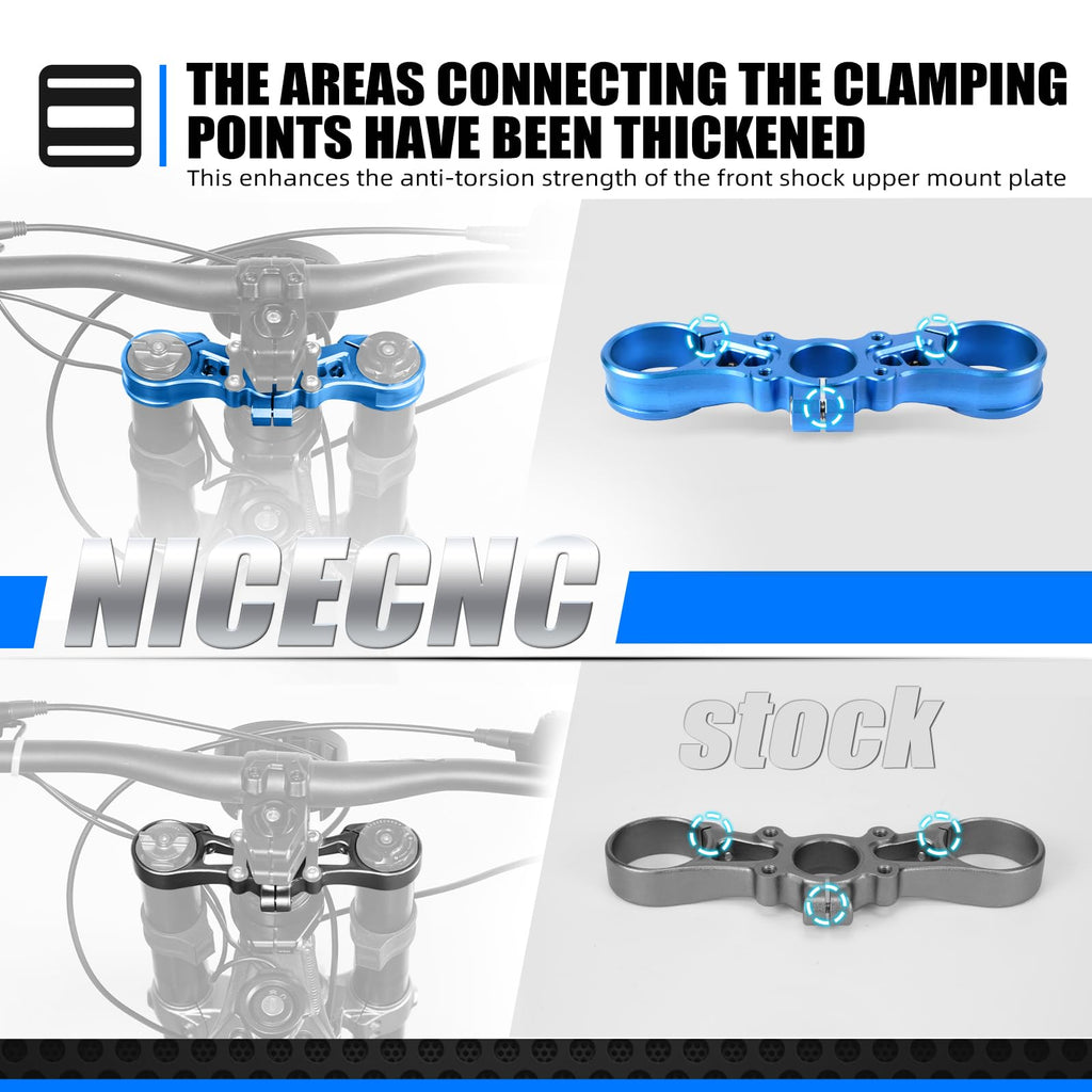 NICECNC Black Upper Triple Clamp Top Link Plate Bracket Compatible with Surron Light bee X/S See Fitment Off-Road Motorcycle Modified Upper Plates