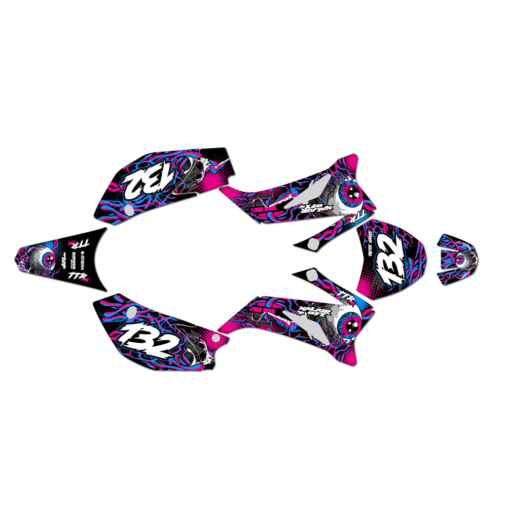 Graphics Kit for Yamaha TTR 110 (2008+) CORE Series Cm Holographic 16 Mil - Dirt bike Custom Racing Graphics Decals Stickers Kit, no-plastics