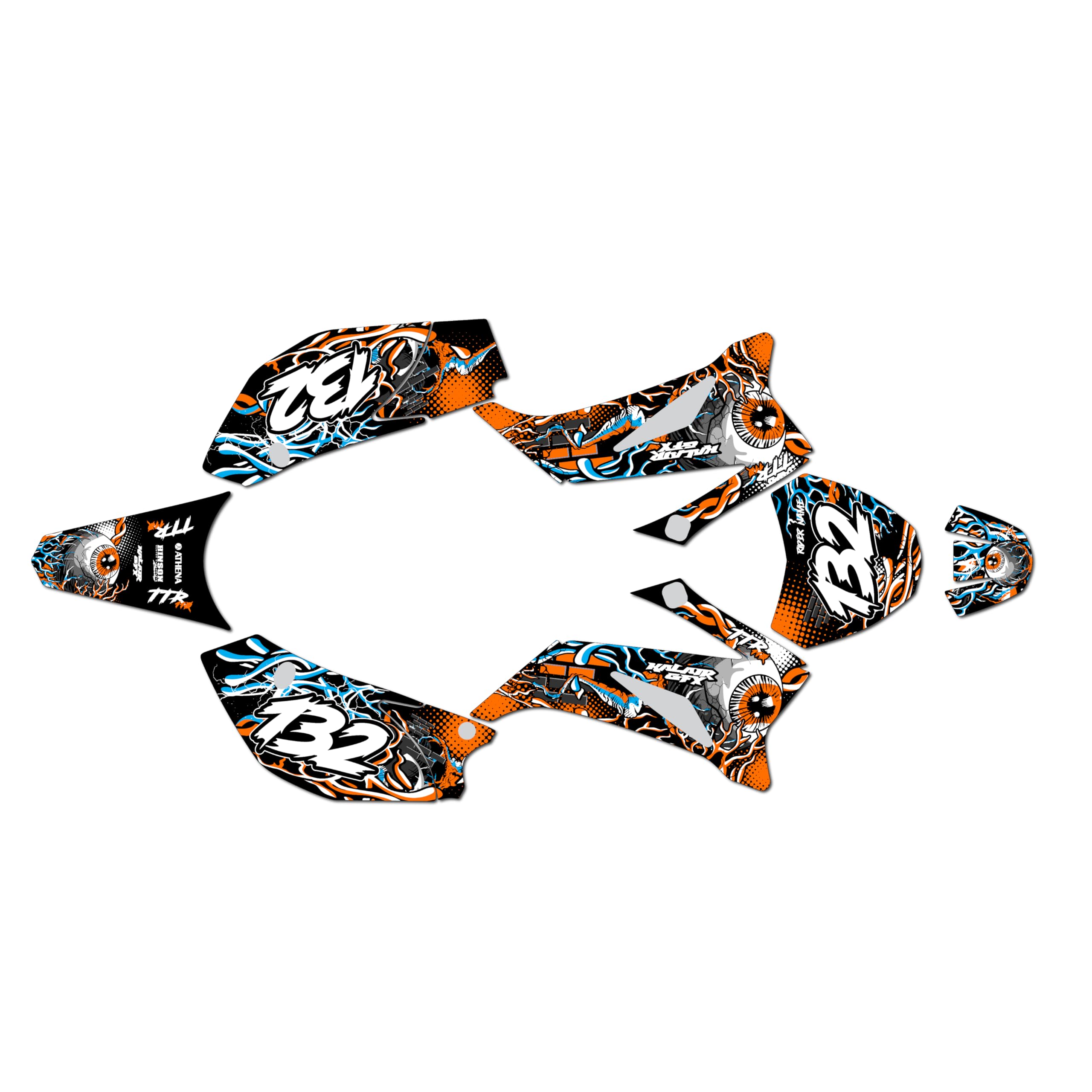 Graphics Kit for Yamaha TTR 110 (2008+) CORE Series Cm Holographic 16 Mil - Dirt bike Custom Racing Graphics Decals Stickers Kit, no-plastics