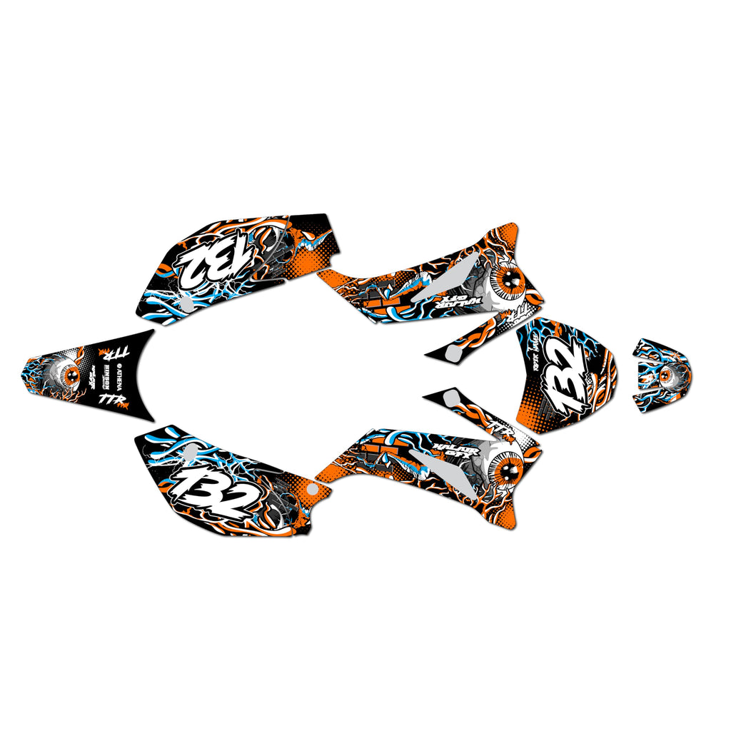 Graphics Kit for Yamaha TTR 110 (2008+) CORE Series Cm Holographic 16 Mil - Dirt bike Custom Racing Graphics Decals Stickers Kit, no-plastics
