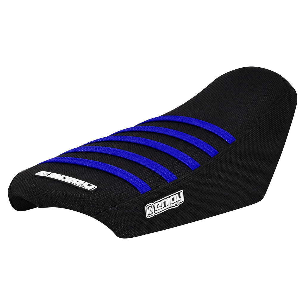 Enjoy Mfg Ribbed Seat Cover - Compatible with Talaria Sting Electric Motorcycle #362 (Black w/Light Blue Ribs)