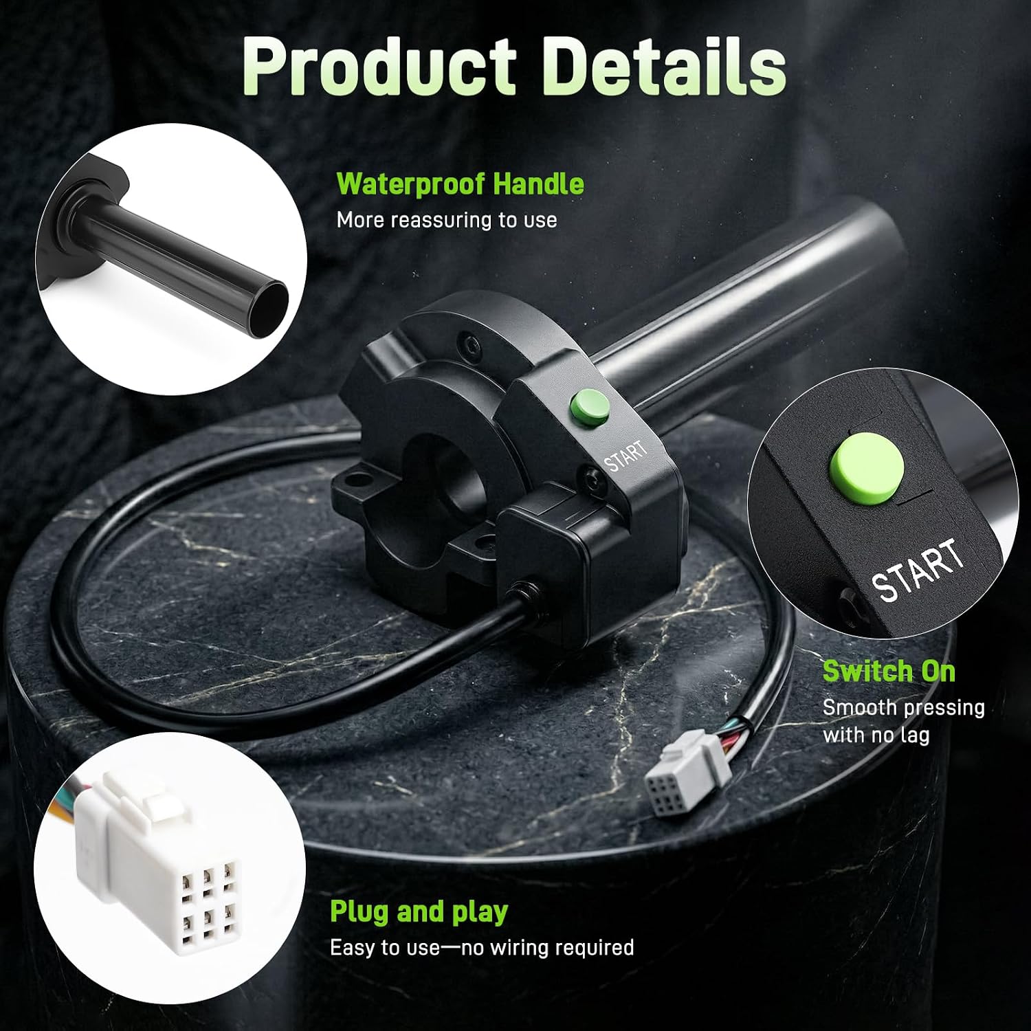 Throttle Twist Grip for Talaria Sting MX5, Full Twist Throttle Dirt Bike Cable, Sturdy Speed Gas Handle for Taparia, OEM Handlebar Accessories for Talaria