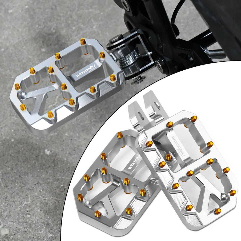Dirt Bike Foot Pegs for Ebike Surron Light Bee X S, Color Prickly Peg,Motorcycle Aluminum Alloy Pedal for Segway X160 X260/Talaria X3 X4/E Ride PRO SS,Black Body with Dazzling Spikes