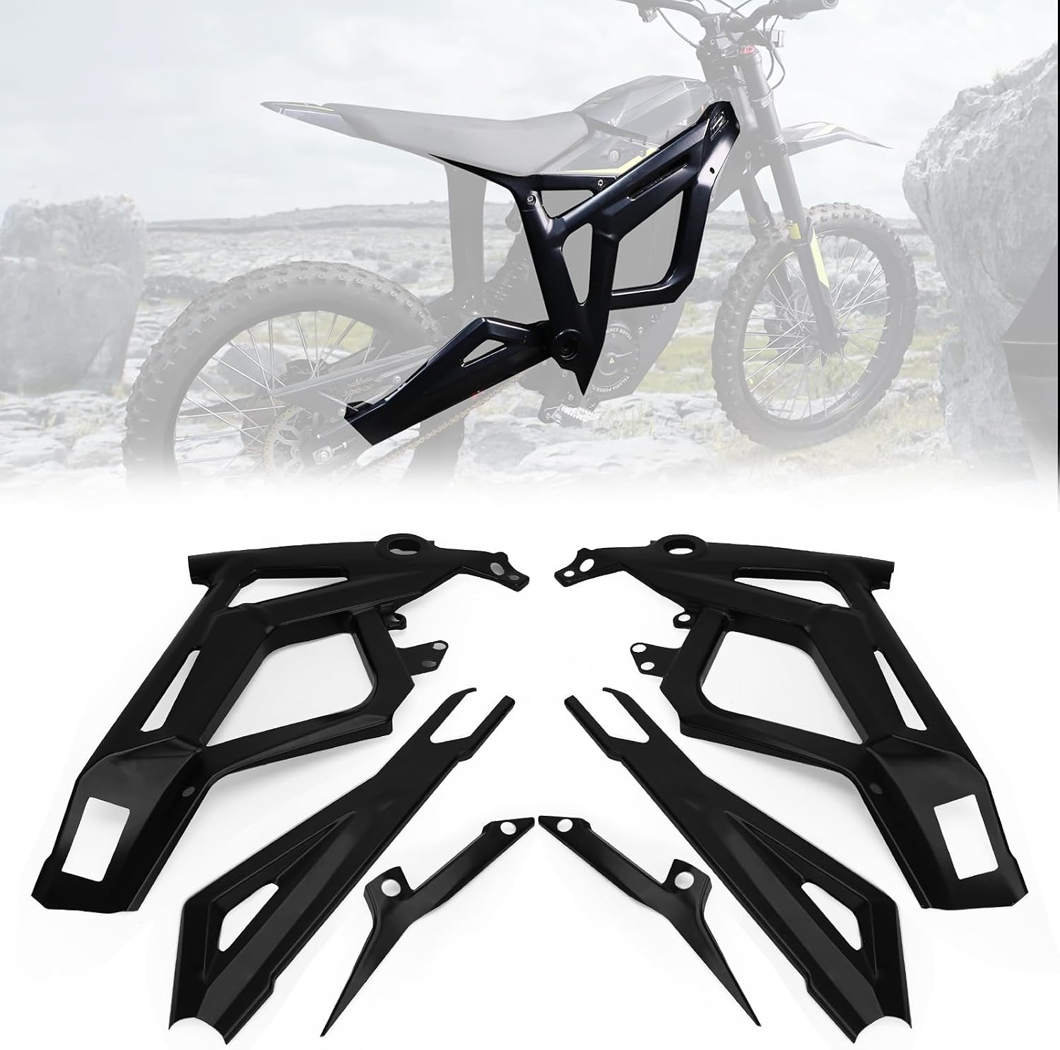 Body Frame Protective Cover for Talaria Sting MX3 MX4 MX4 MX5 EVO/EXPE Protective Case,Body Frame Protector Guard Sticker, E-Bike Accessoires for Talaria(Shiny Black)