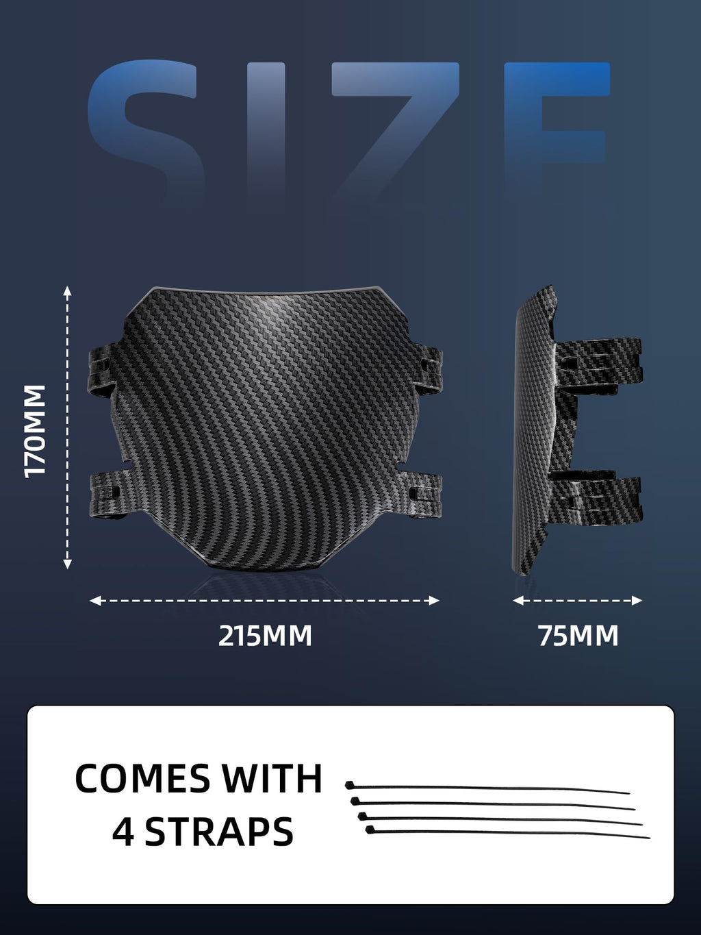 Universal Ebike Electric Dirt Bike Number Plate with Straps-Black | E Bike Front License for Yozma IN10/Surron Light Bee/Taparia Sting/Eride Pro,for Ridstar Q20/TST R002/Macfox