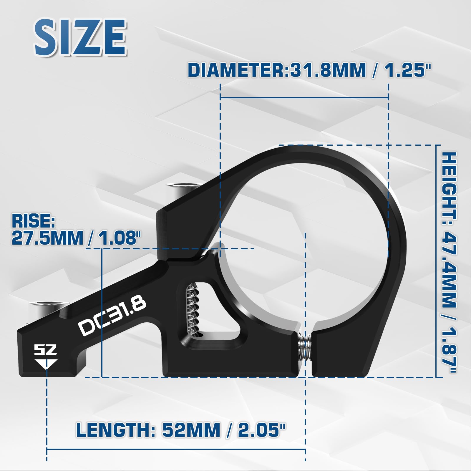 BUCKLOS Direct Mount Mountain Bike Stem 31.8mm 35mm Bar Clamp for Dual Crown Forks, 2 Pieces Lightweight Split Design MTB Stem for Downhill, All Mountain, Enduro, Freeride