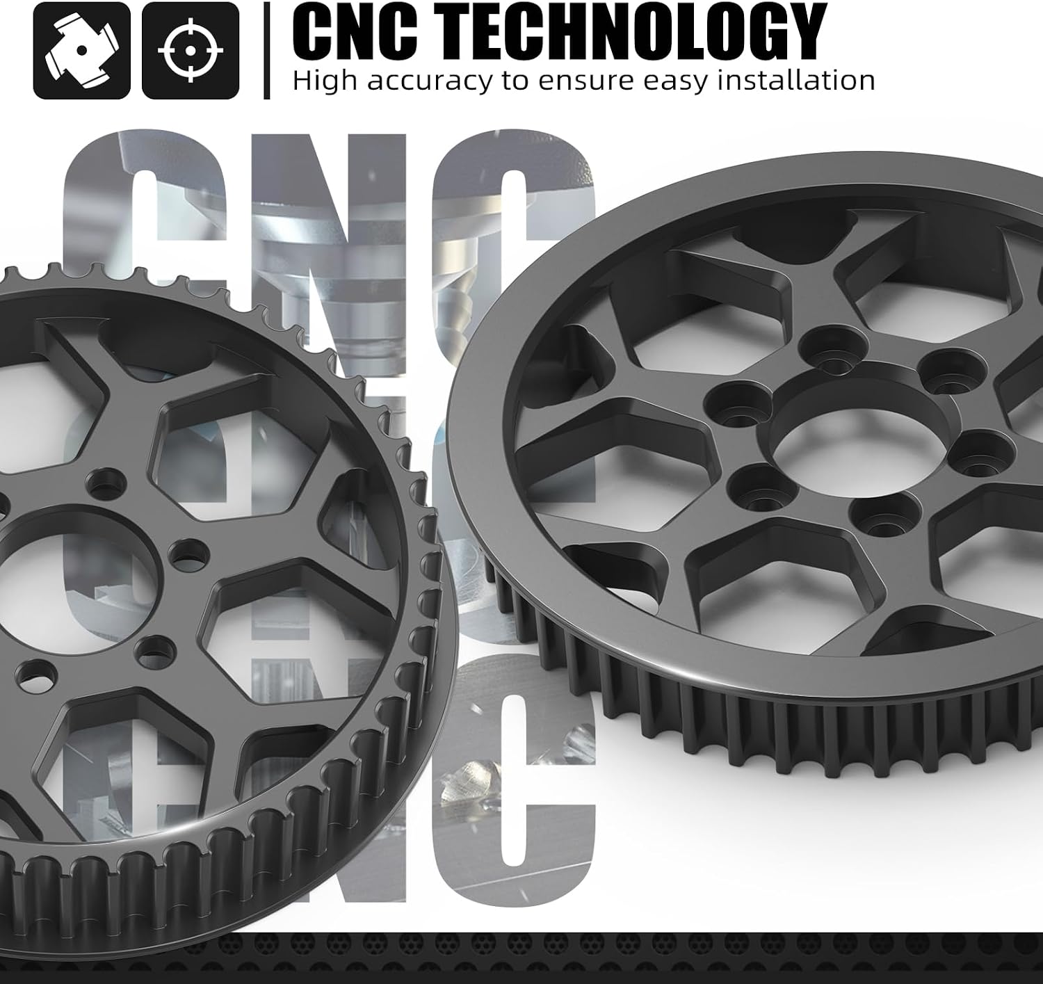NICECNC Black Secondary Pulley Compatible with Surron Light bee X/S/ L1E Steel Replacement Compatible with Segway X160 X260 See Fitment