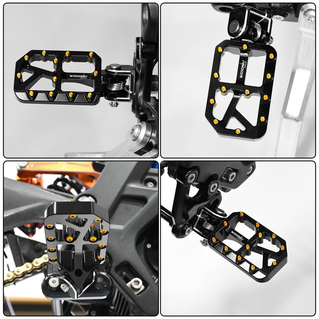 Dirt Bike Foot Pegs for Ebike Surron Light Bee X S, Color Prickly Peg,Motorcycle Aluminum Alloy Pedal for Segway X160 X260/Talaria X3 X4/E Ride PRO SS,Black Body with Dazzling Spikes