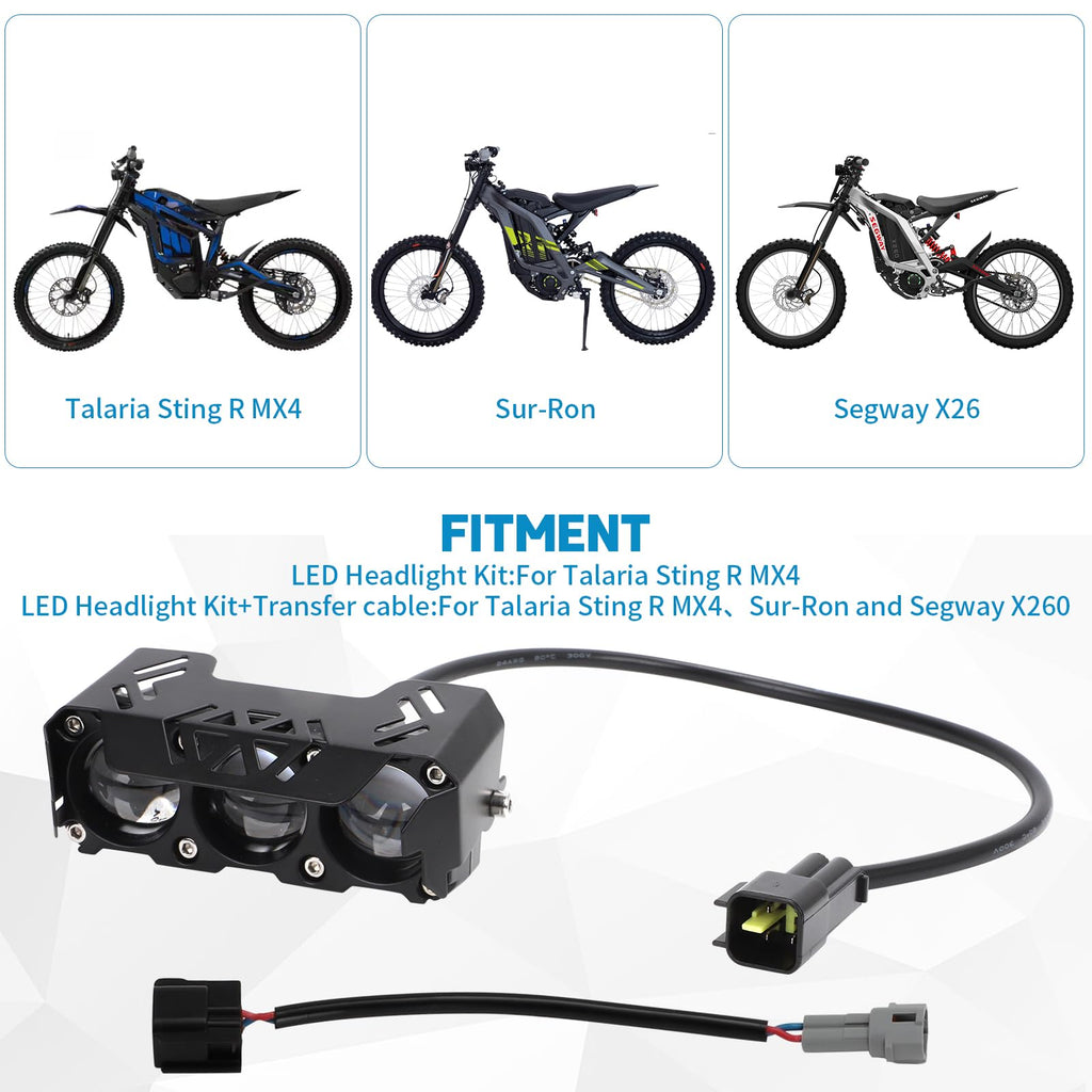 Headlight Kill Switch kits for Talaria Sting R MX4 Plug and Play Help Save Battery with Blue led Halo and Plugs Headlight On/Off Switch