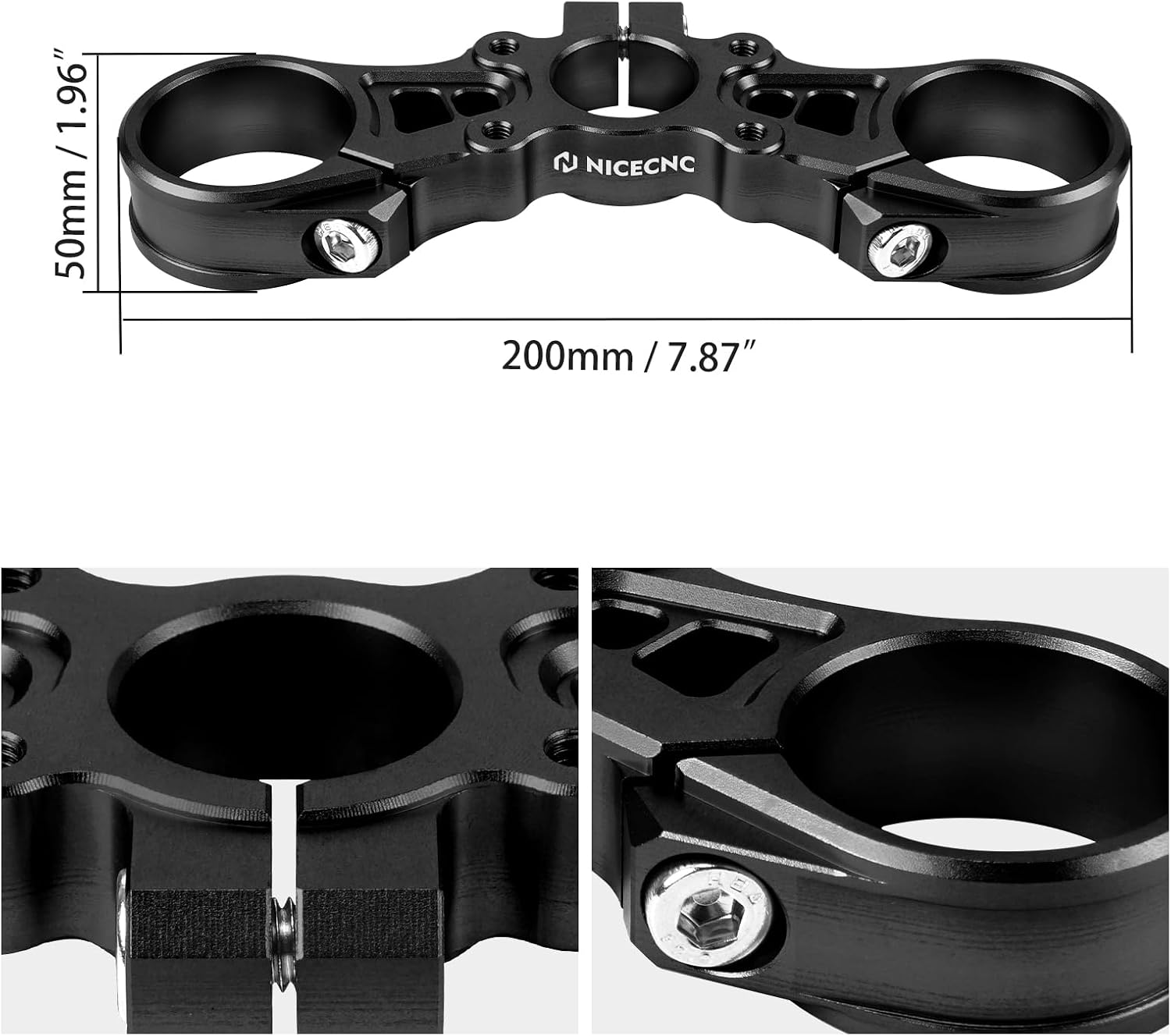NICECNC Black Upper Triple Clamp Top Link Plate Bracket Compatible with Surron Light bee X/S See Fitment Off-Road Motorcycle Modified Upper Plates