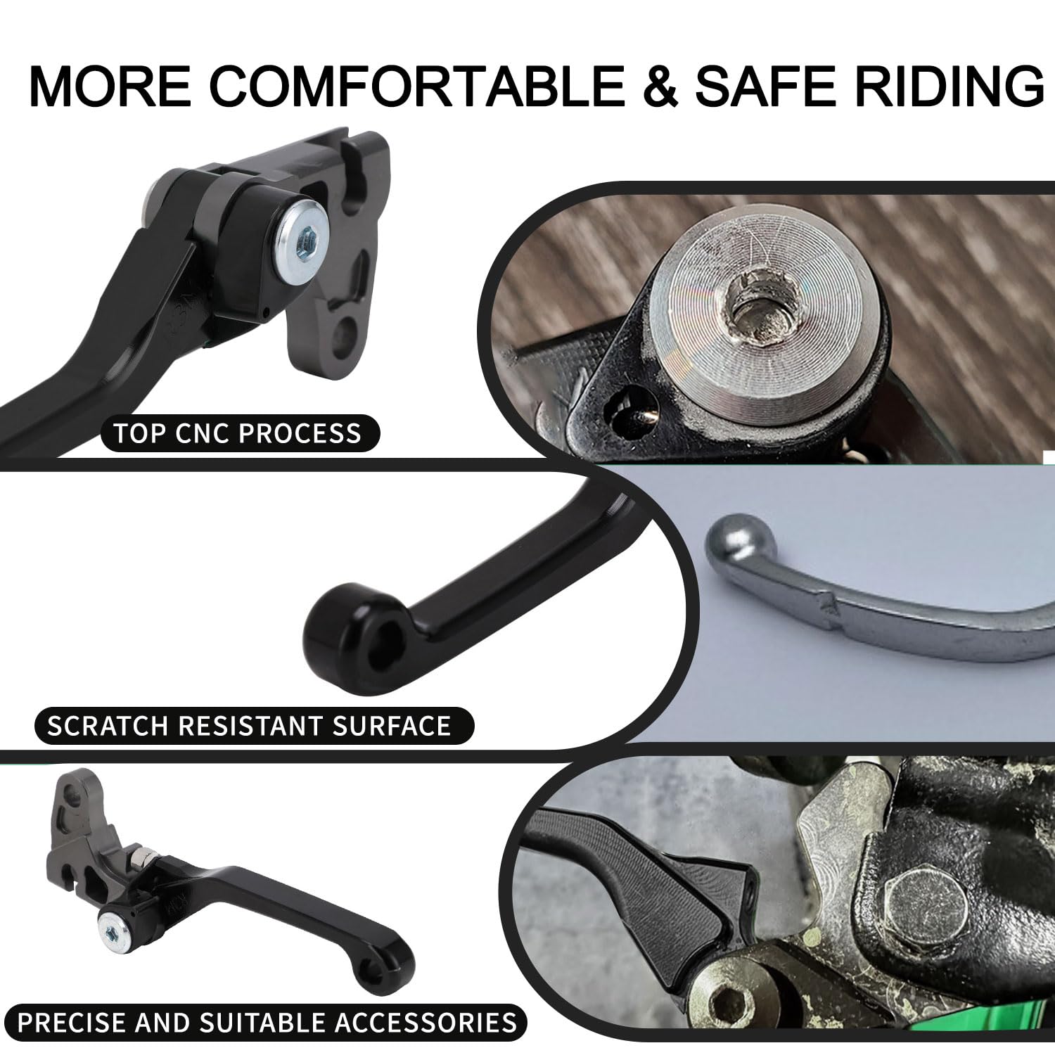 Brake Clutch Levers for KLX 110 KLX110 2002-2025 KLX110L 2010-2025 Dirt Pit Bike Adjustable CNC Lever Pivot Set Secure Vibrant Anodized Green