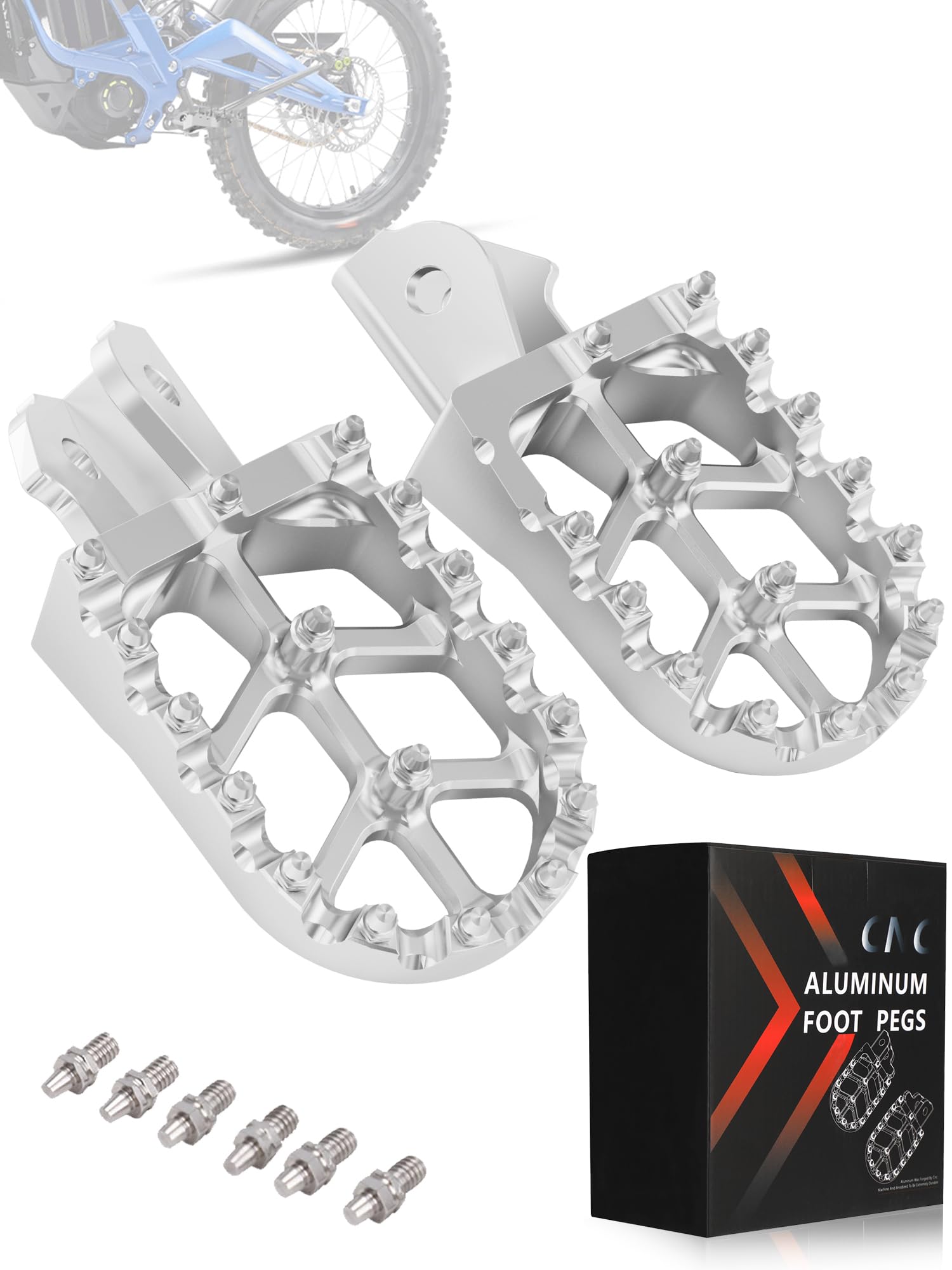 JFG RACING Dirt Bike Pegs,Motorcycle Dirt Bike Foot Pegs MX Foot Pedals Rests CNC for Light Bee Surron Sur Ron/CRF150F 2003-2017/CRF230F 2003-2019 - Black