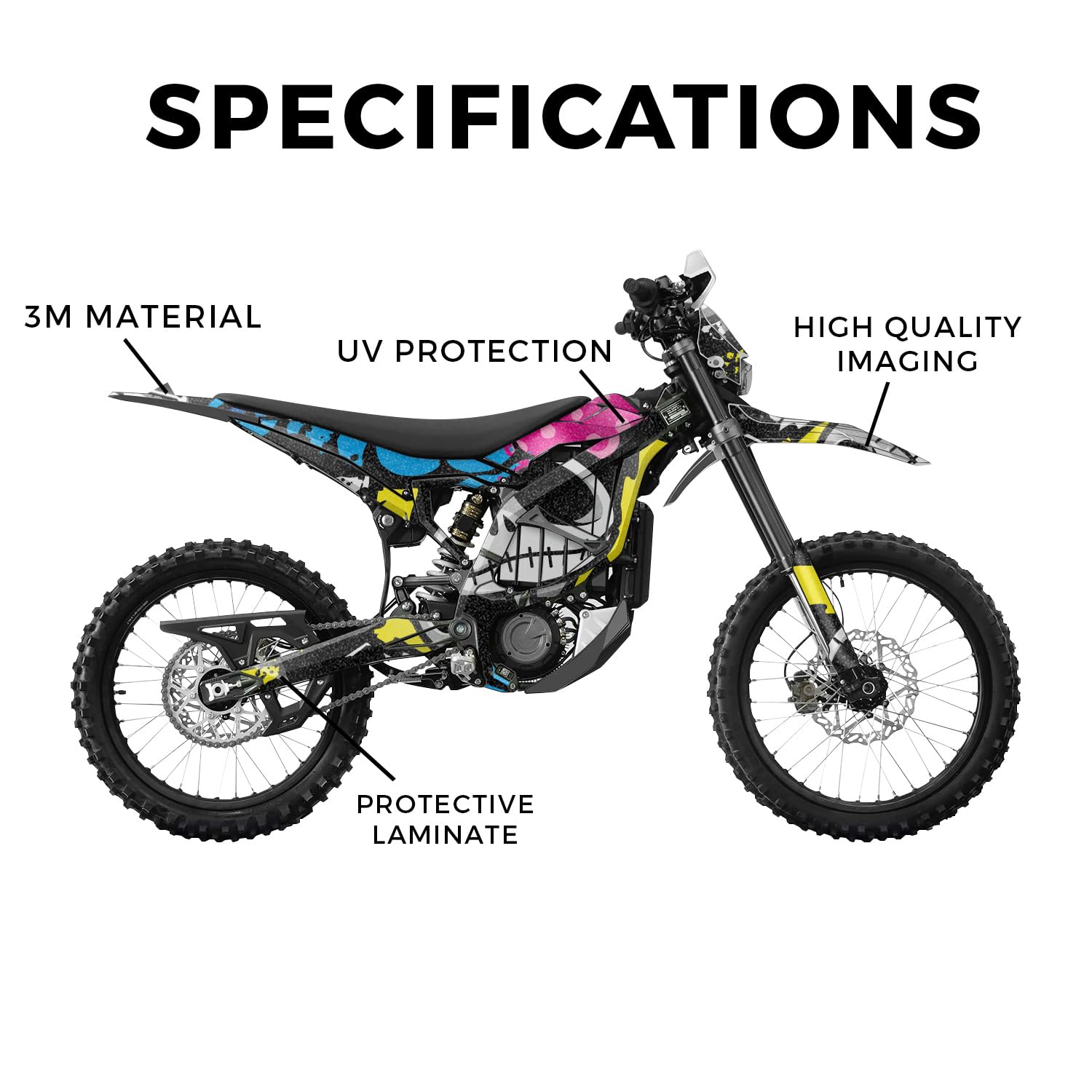 Glossy Glitter Surron Ultra Bee Graphics Kit Wrap - Blue Hex Parts - Sur-Ron Skin - Premium 3M Vinyl Protective Wrap Decal Cover - Easy to Apply | Crafted in The USA by MightySkins