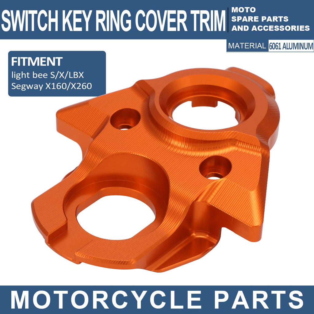 JFG RACING Ignition Key Switch Cover for Surron Light Bee,CNC Key Set Ignition Lock Cylinder Ring Cover Trim for Dirt Bike Sur Ron Light Bee X and S/X160/X260-Orange