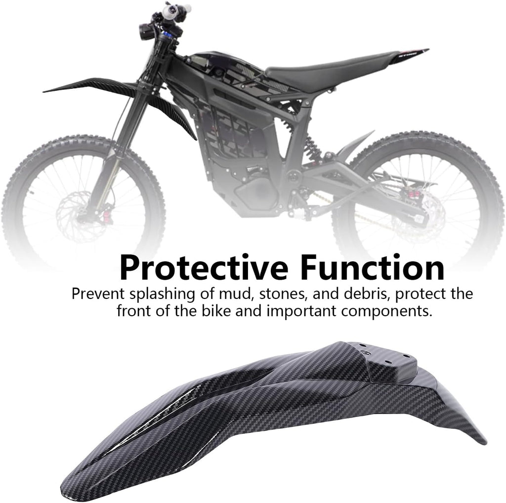 Pomya Motorcycle Front Mudguard, Carbon Fiber Style ABS Front Splash Guard Fender with Impact Proof Design Replacement for Talaria Sting X3 MX3 MX4