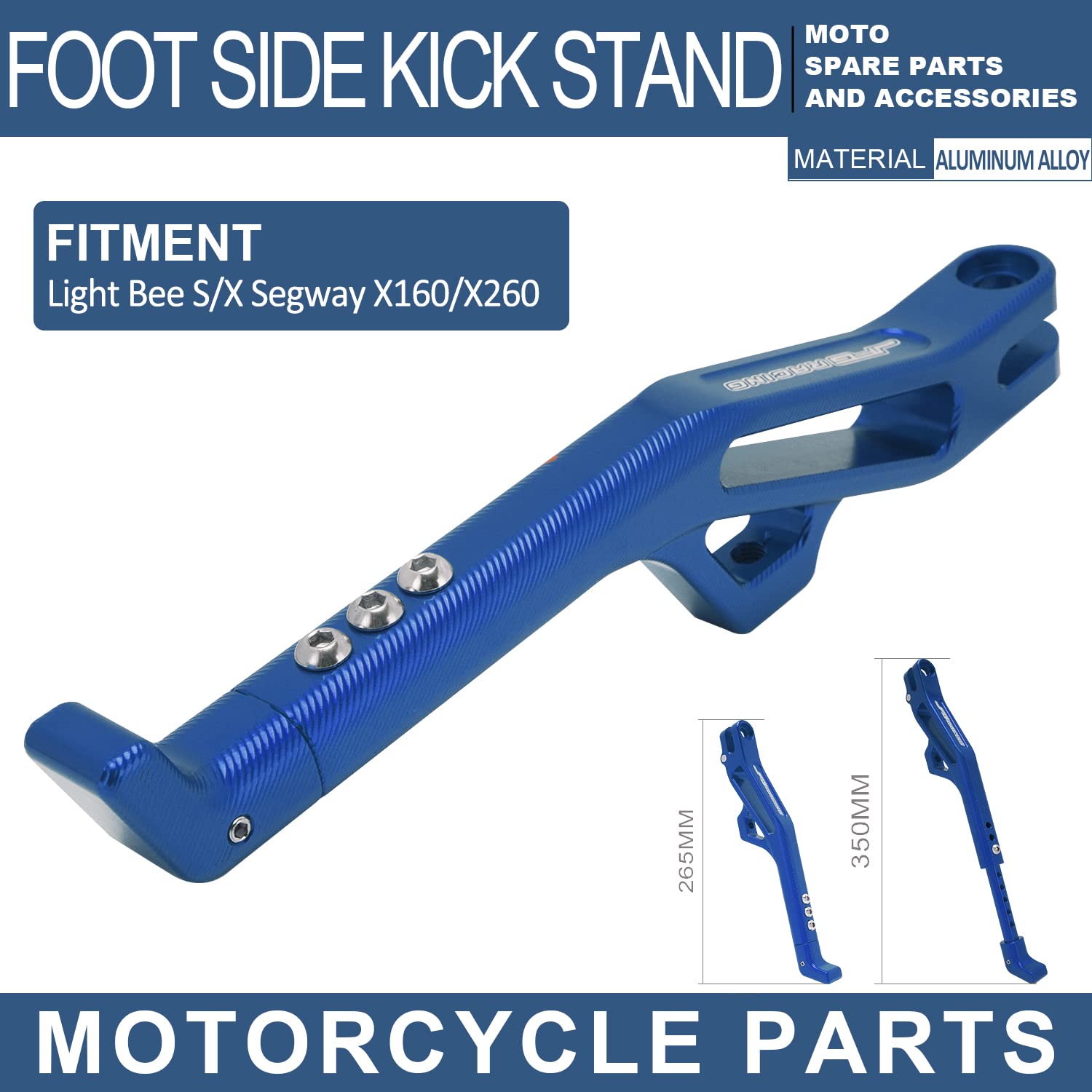 JFG RACING Sur Ron Kickstand,Motorcycle Kick Stand Side Aluminum Alloy CNC Adjustable for Surron Light Bee S/X Segway X160/X260 Talaria Sting Black