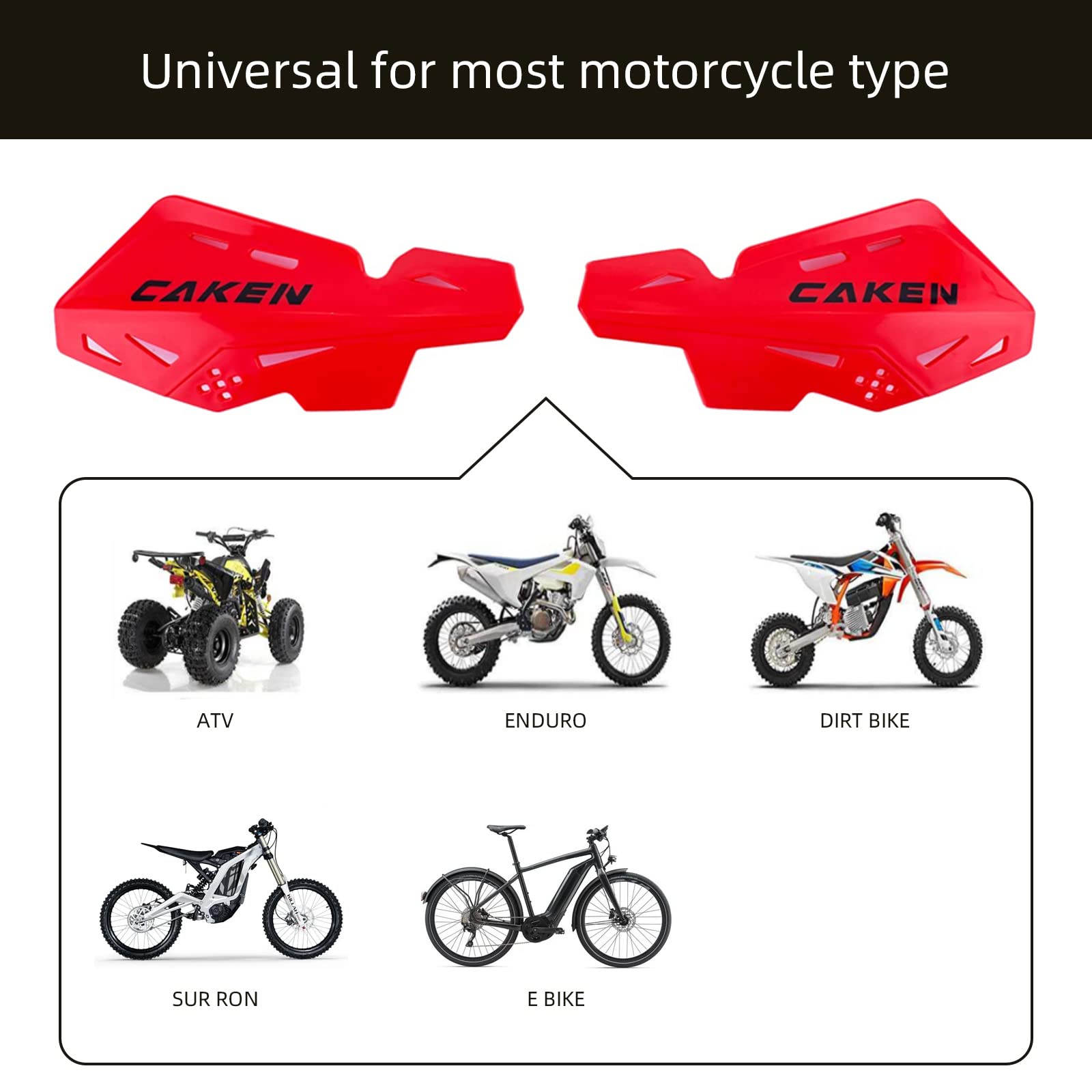 Universal 7/8" 22mm and 1 1/8" 28mm Handle Bar Hand Guards CNC Bracket for Dirt Bike Motocross ATV Scooter for CRF KLX KX LTR TRX SX SXF EXC XCW Grizzly Hawk 250 Bicycles-Red