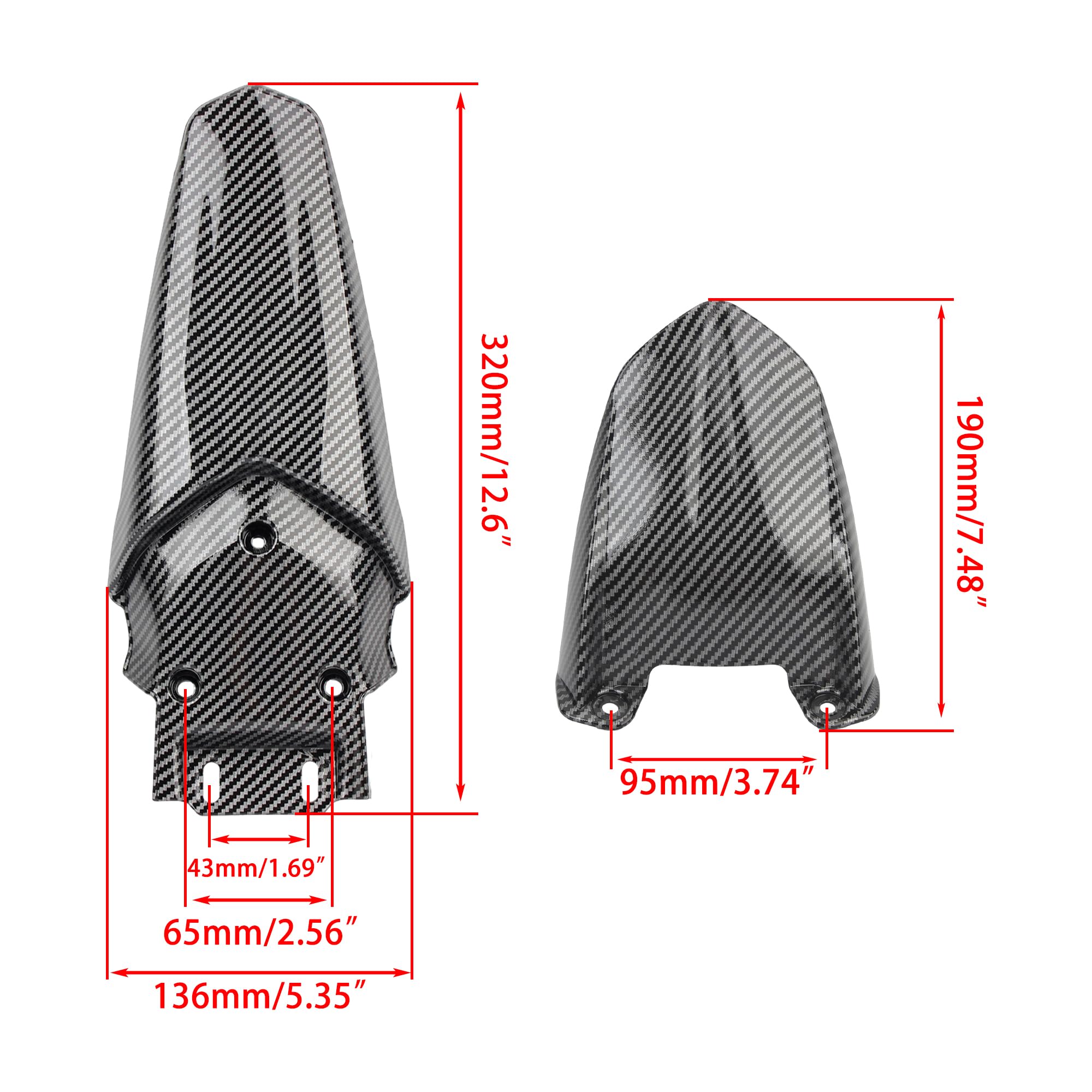 Short Rear Fender Protector,Talaria Rear Mudguard For MX3 MX4 Electric Dirt Bike EBike - Carbon Fiber