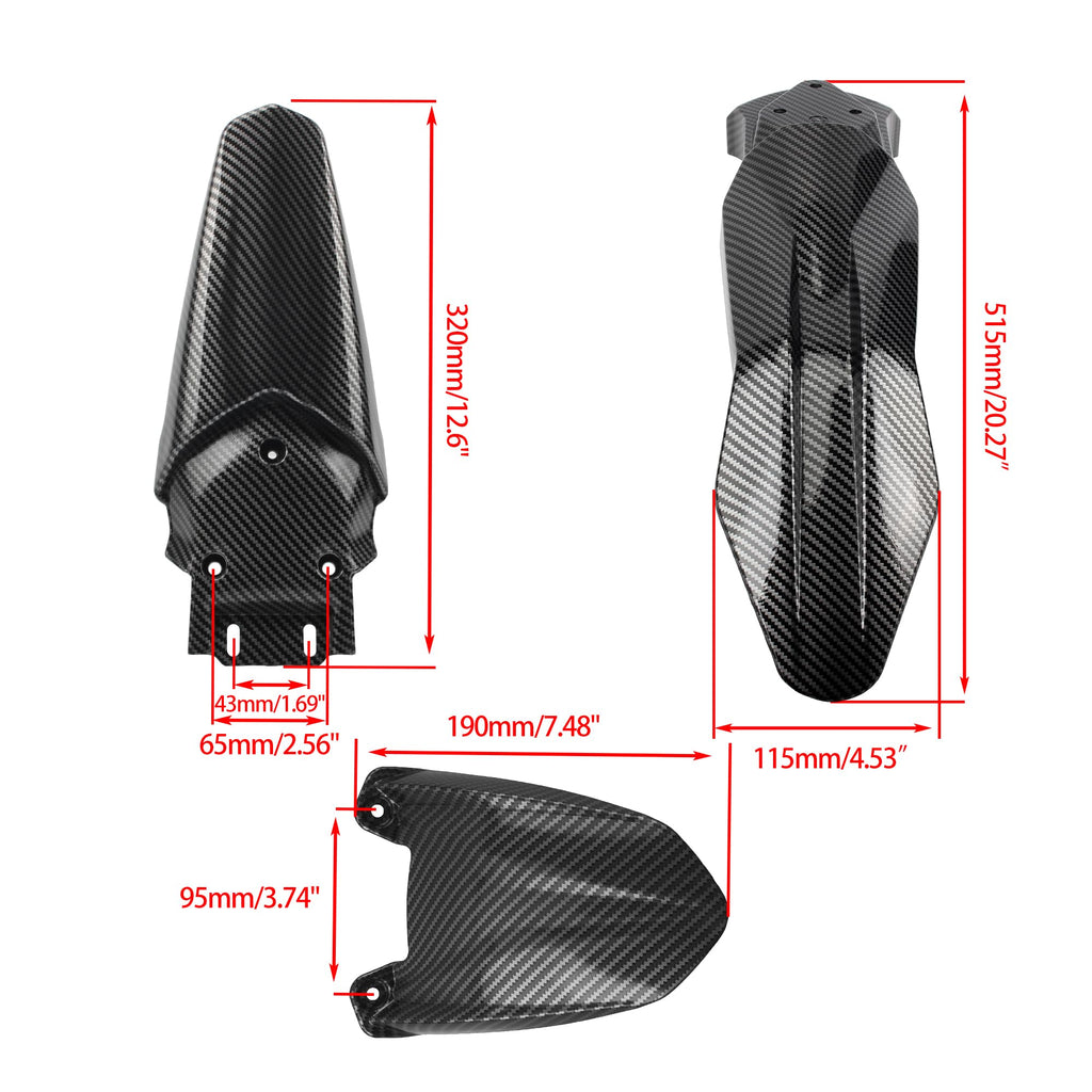 Short Rear Fender Protector,Talaria Rear Mudguard For MX3 MX4 Electric Dirt Bike EBike - Carbon Fiber