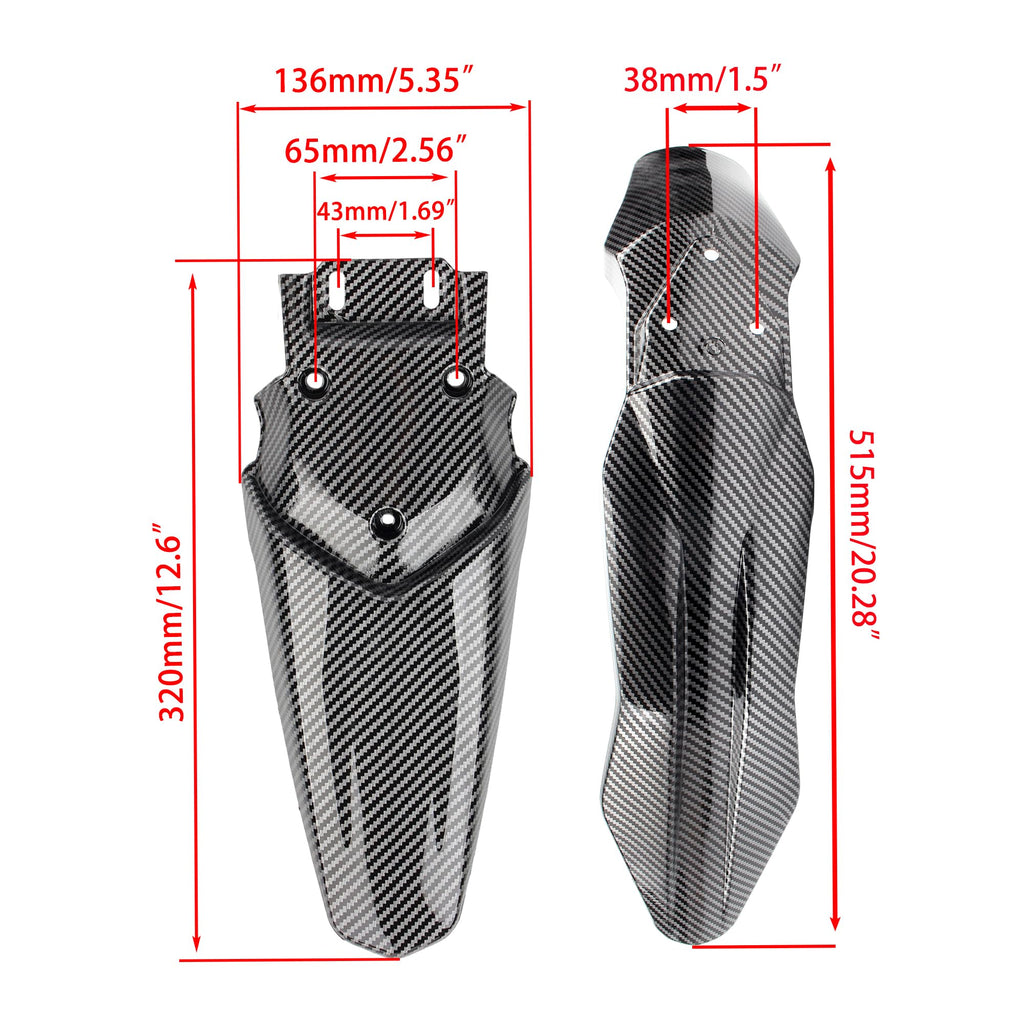 Short Rear Fender Protector,Talaria Rear Mudguard For MX3 MX4 Electric Dirt Bike EBike - Carbon Fiber
