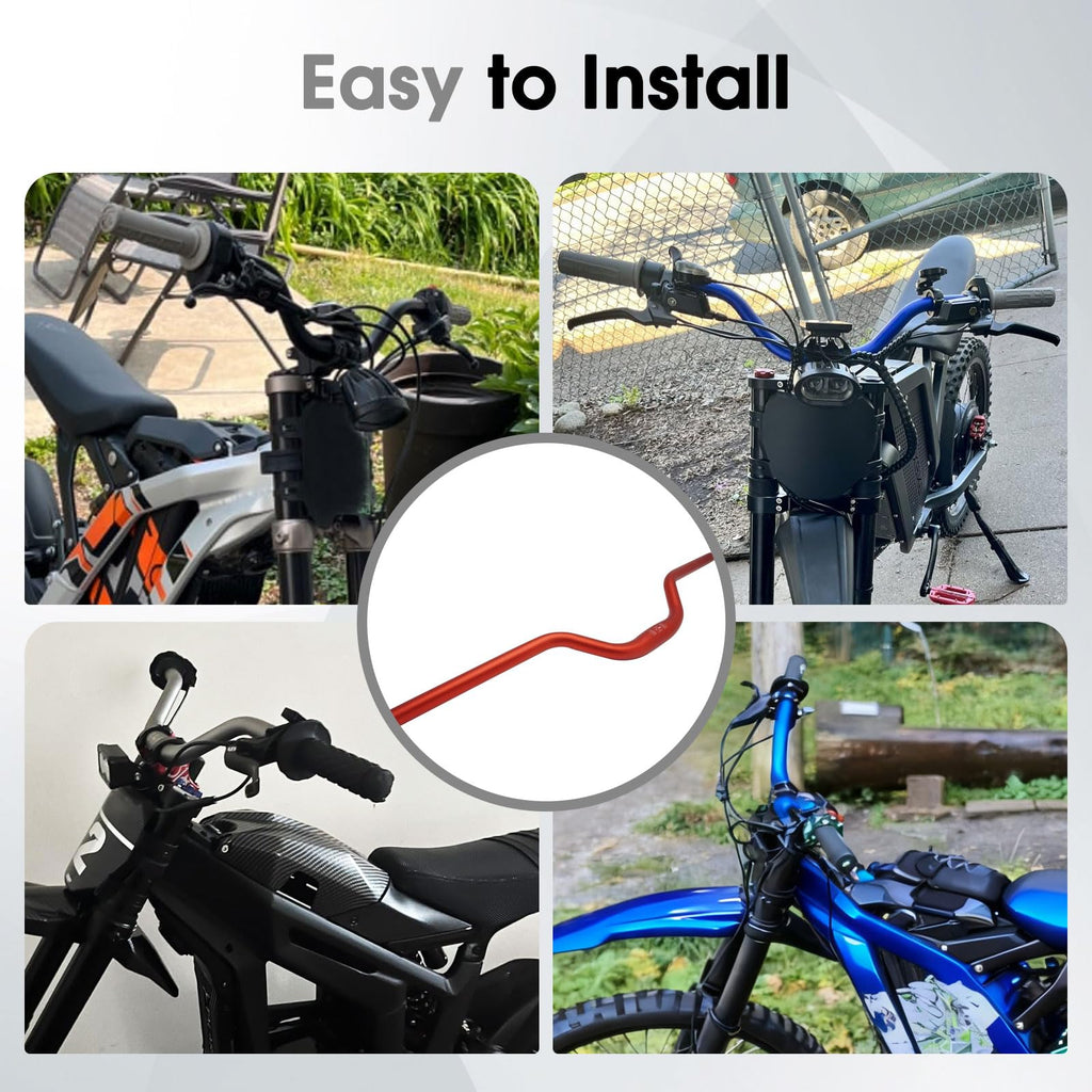 Motorcycle Heighten Handlebar 7/8" 22mm Handle Bar 4MM Thickness CNC for Surron Sur Ron LBX Talaria Sting MX3/R MX4 Talaria XXX E-Ride Pro SR S SS 2.0 3.0 Ventus One Rawrr Mantis Blue