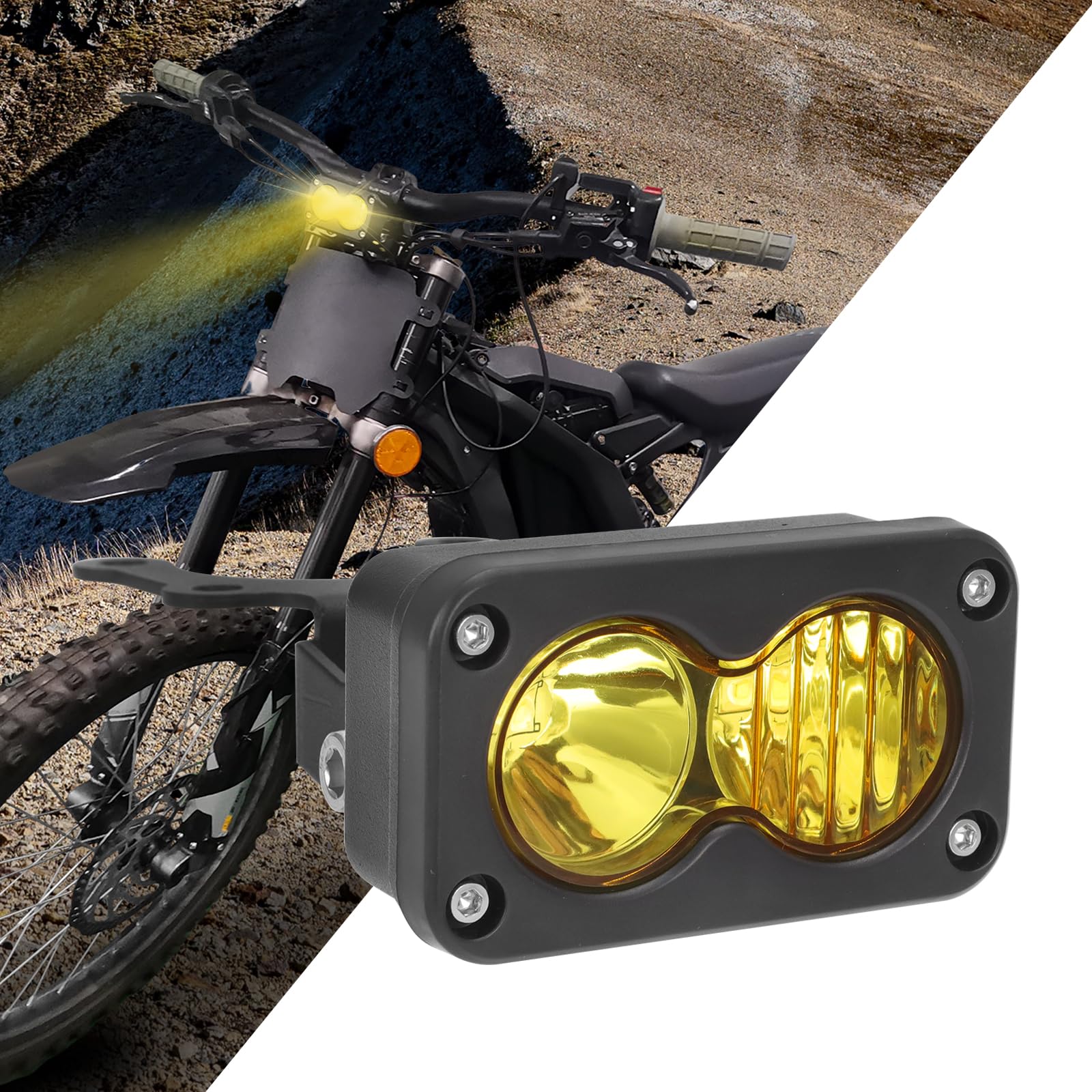 Dirtbike Headlight Kit for Sur-Ron Segway X260 Talaria Sting R MX4 PC Lens Motorcycle Yellow Light Bar Led Headlamp