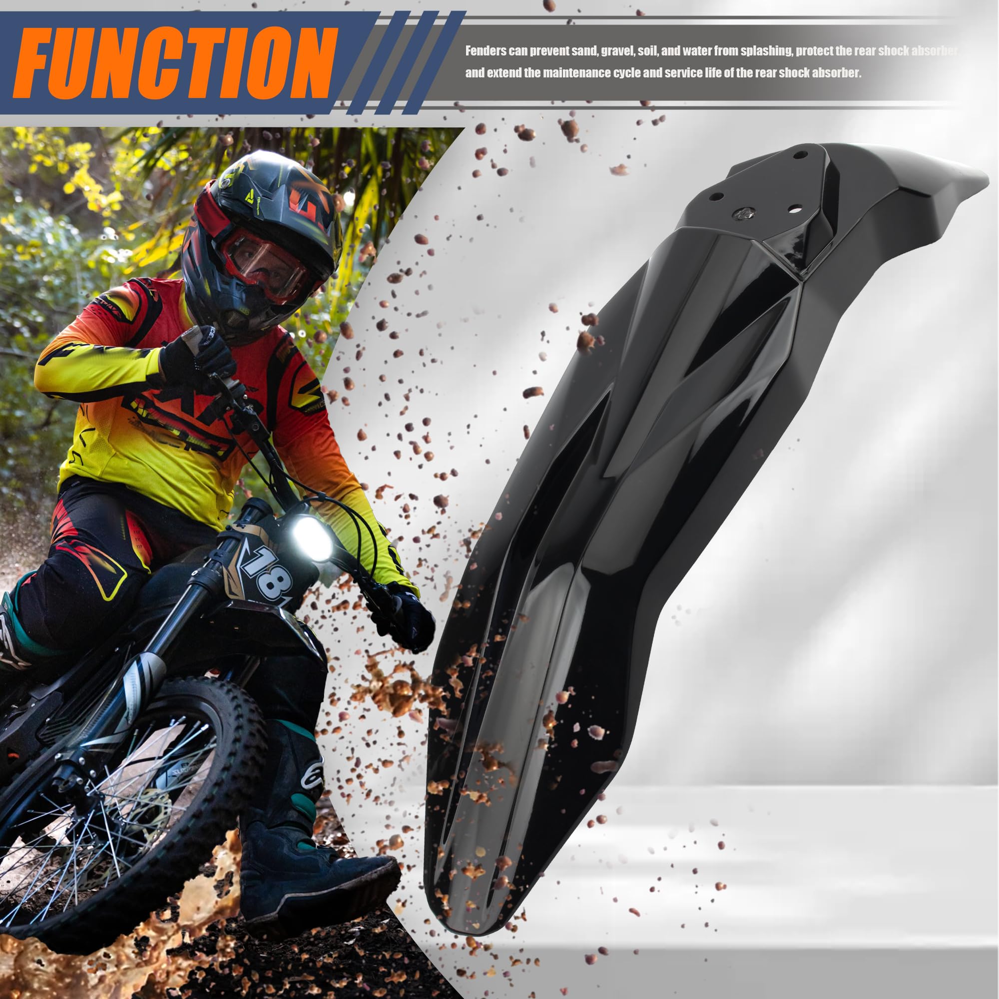 Short Rear Fender Protector,Talaria Rear Mudguard For MX3 MX4 Electric Dirt Bike EBike - Carbon Fiber