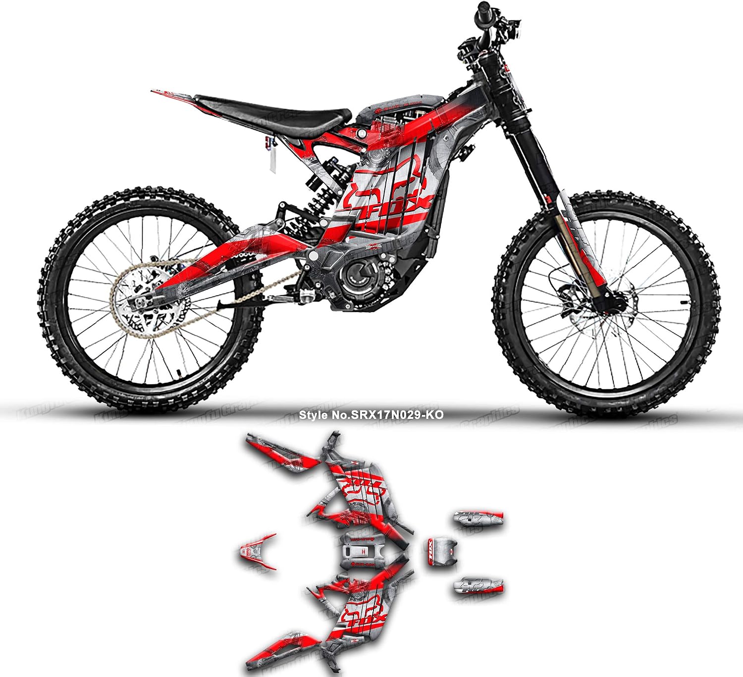 Personnalisée en Vinyle Graphique Kit pour Sur-Ron Light Bee X with DNM Fork 2017-2024 Off-road Motorcycle Dirt Bike, SRX17N029-KO
