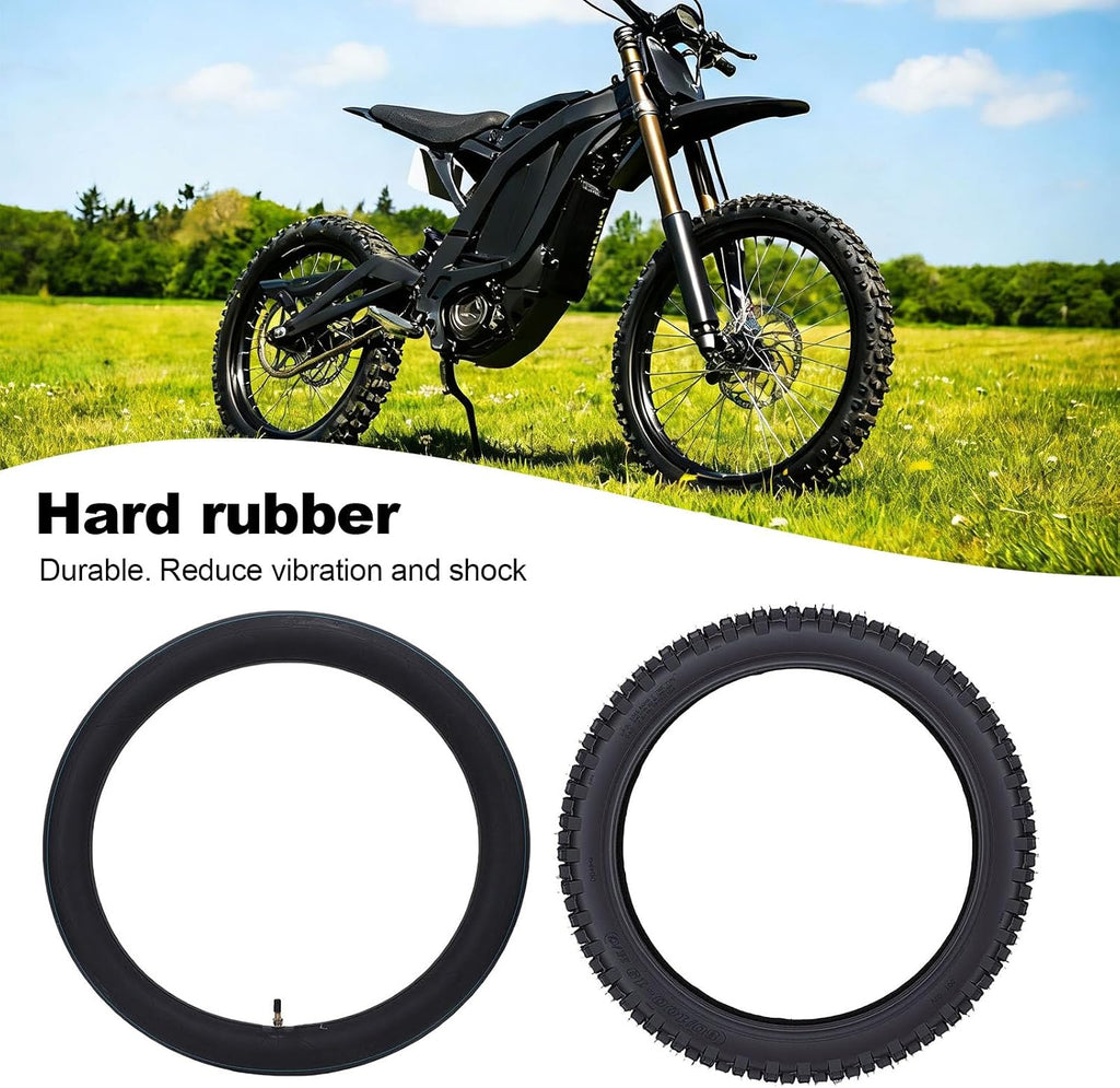 Tbest 80/100-19 Dirt Bike Tire with 3.00-19 Inner Tube, Off Road Motorcycle Tire, Enhanced Traction and Grip, Improved Riding Comfort, Snow, Mud, Sand, Compatible with Surron,