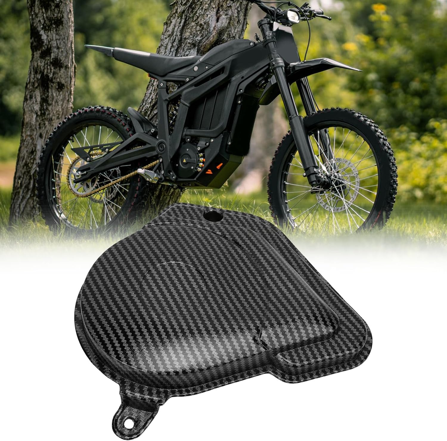 Acouto Motorcycle Engine Clutch Cover, ABS Carbon Fiber Style Engine Protective Cover, Heat Proof Impact Guard 3 in 1 for Talaria Sting X3 MX3 MX4 MX5 Trail Street Riders