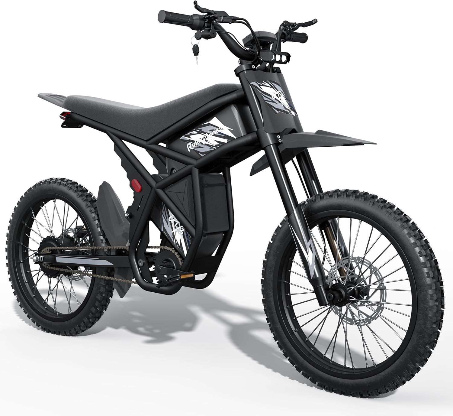 Bootime Upgraded Electric Dirt Bike for Teens 85+Miles Long Range Electric Bike for Adults 2500W Peak Motor 37MPH, 48V 36.4Ah Battery, Full Suspension, 3-Speed 25" Fat Tire Electric Motorcycle