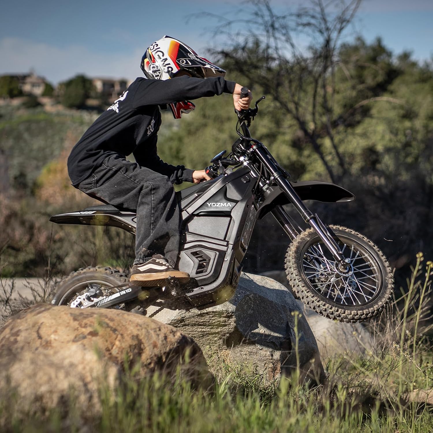 Yozma IN10 Electric Dirt Bike, 2600W 64.4km/h Electric Motorcycle with 48V/23AH Battery Ebike, Full Hydraulic Brakes and Suspensions Mountain Off-Road E Dirt Bike