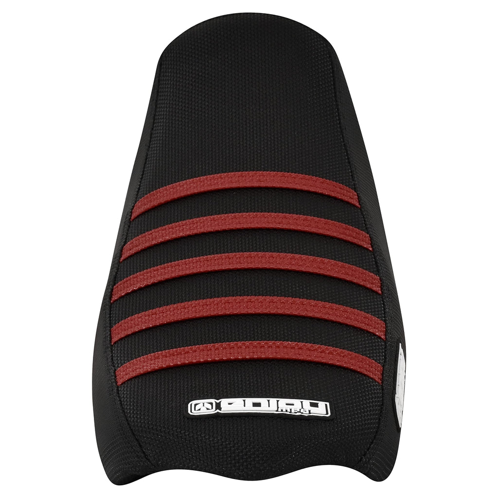 Enjoy Mfg Ribbed Seat Cover - Compatible with Talaria Sting Electric Motorcycle #362 (Black w/Light Blue Ribs)