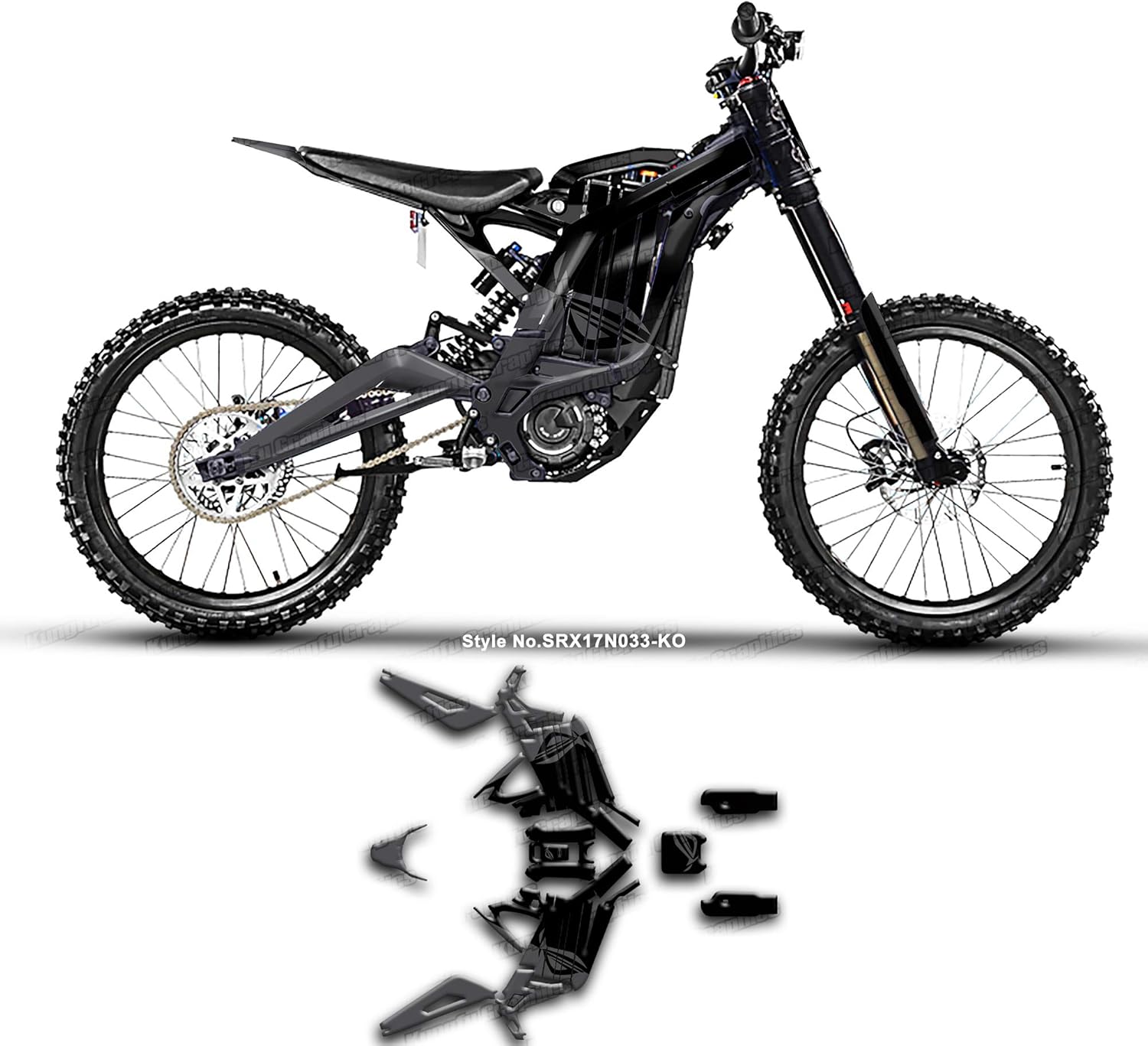 Personnalisée en Vinyle Graphique Kit pour Sur-Ron Light Bee X with DNM Fork 2017-2024 Off-road Motorcycle Dirt Bike, SRX17N033-KO