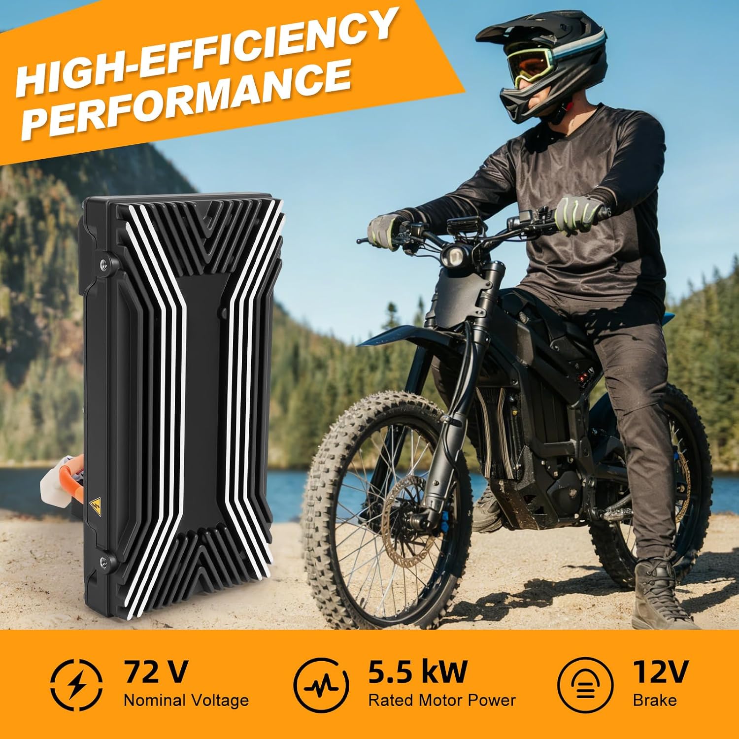 Controller Compatible with Talaria Sting MX5(TL5500), 72V 5.5KW ZWK072150A, Electric Dirt Bike Replacement Part, Sine Wave Brushless Motor Controller, 24000-56C00-000, ZWK0720150A