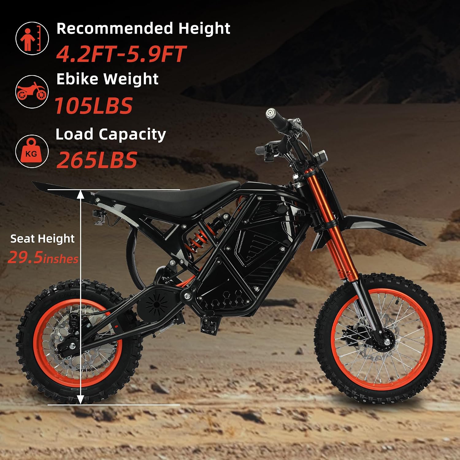 6MSKS Electric Dirt Bike 2000W High Speed Brushless Motor 23Ah High Capacity Battery Electric Motorcycle Off-Road Performance Tire Ebike 45miles Super Long Travel Dual Front and Rear Hydraulic Disc Brake System