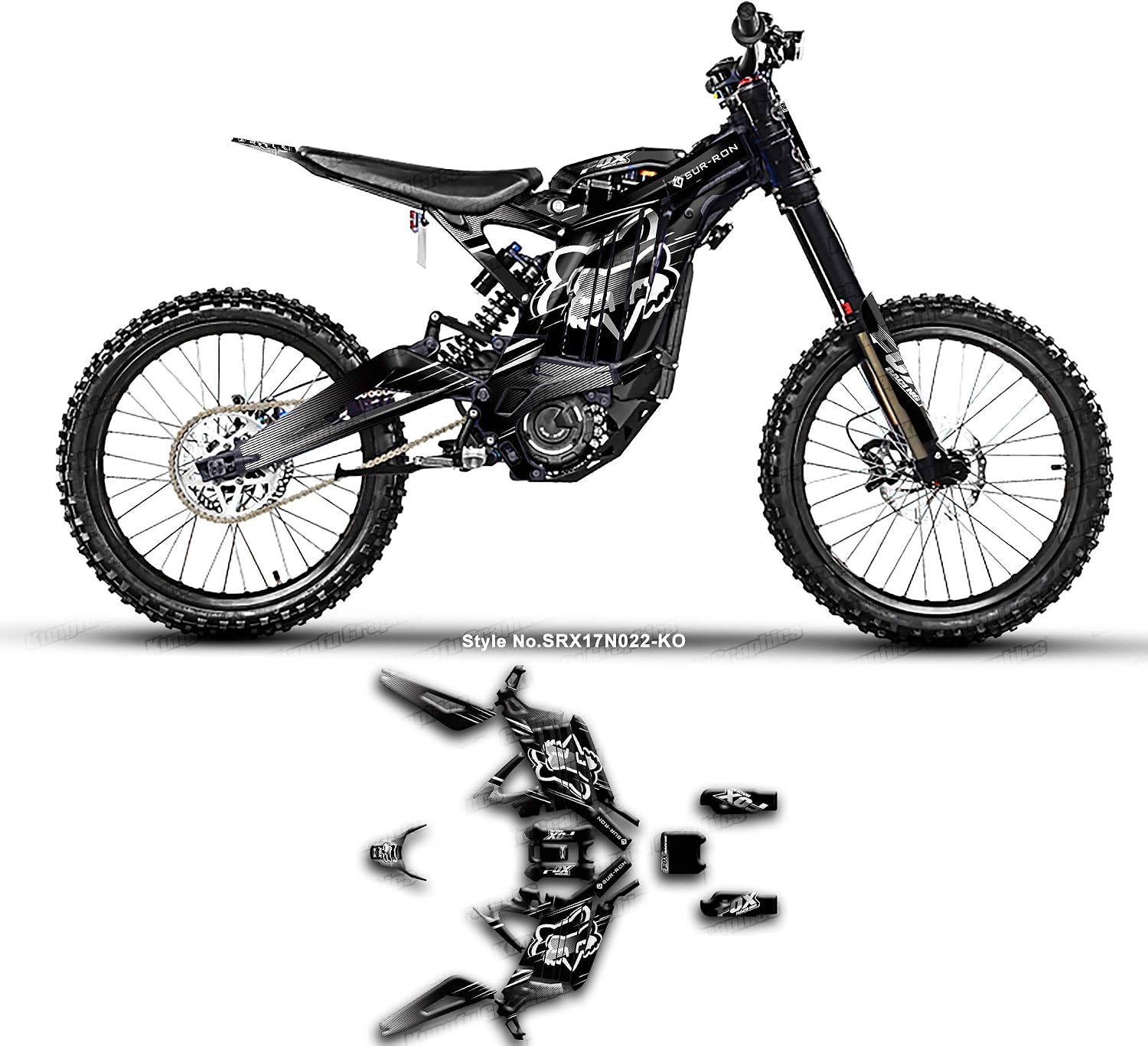 Personnalisée en Vinyle Graphique Kit pour Sur-Ron Light Bee X with DNM Fork 2017-2024 Off-road Motorcycle Dirt Bike, SRX17N022-KO
