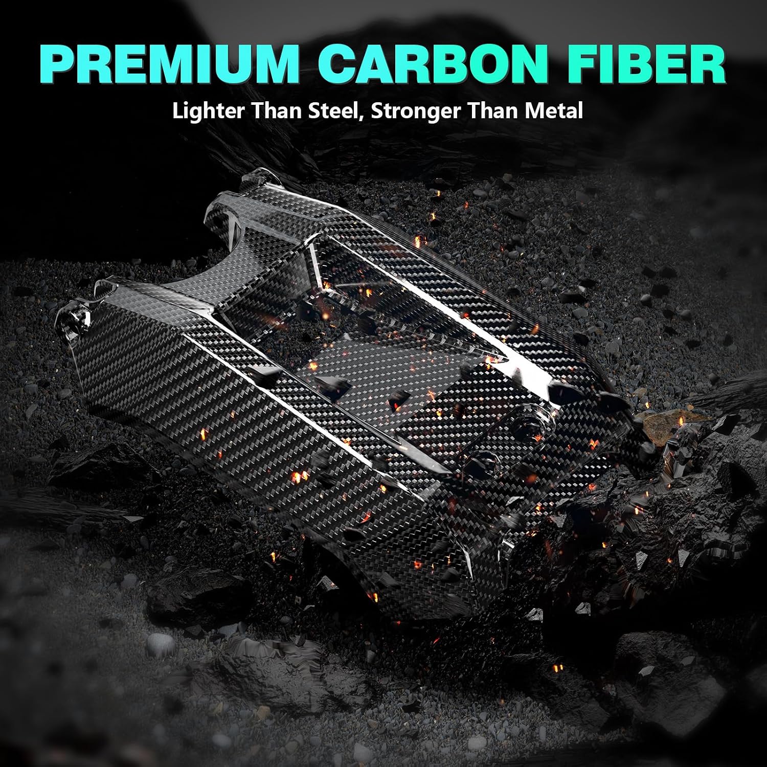 Funparts Battery Cover for Surron LBX,Carbon Fiber Battery Lid Guards Wrap for Sur Ron Light Bee X Electric Dirt Bike Vehicle Covers Black