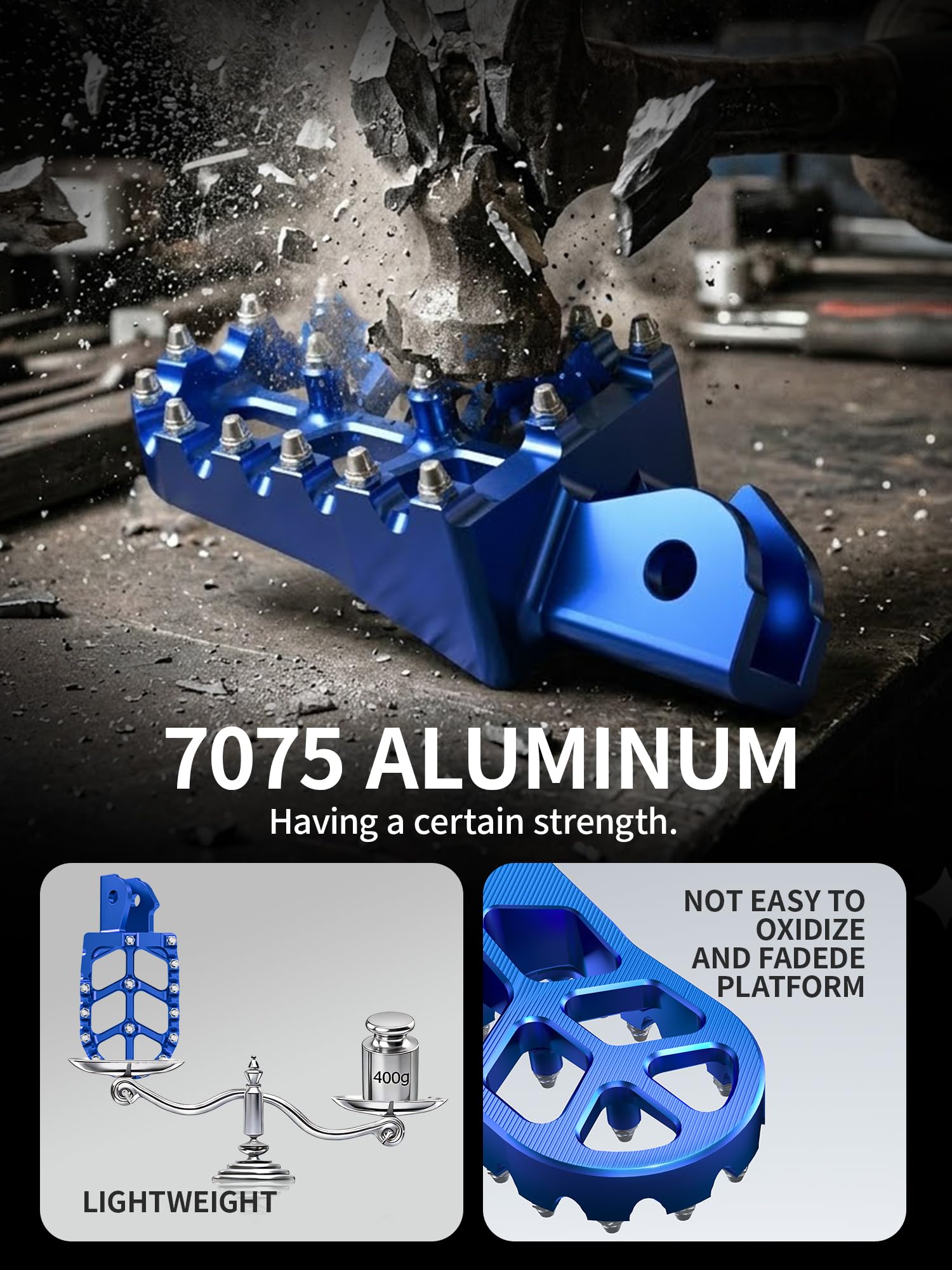 JFG RACING Dirt Bike Foot Pegs,7075 Aluminum CNC Pedals Rests for Surron Light Bee X and S/E Ride Pro SS/CRF150F CRF230F 03-19/CRF250F 19-24/XR150L 15-24/KDX200 83-94-Red