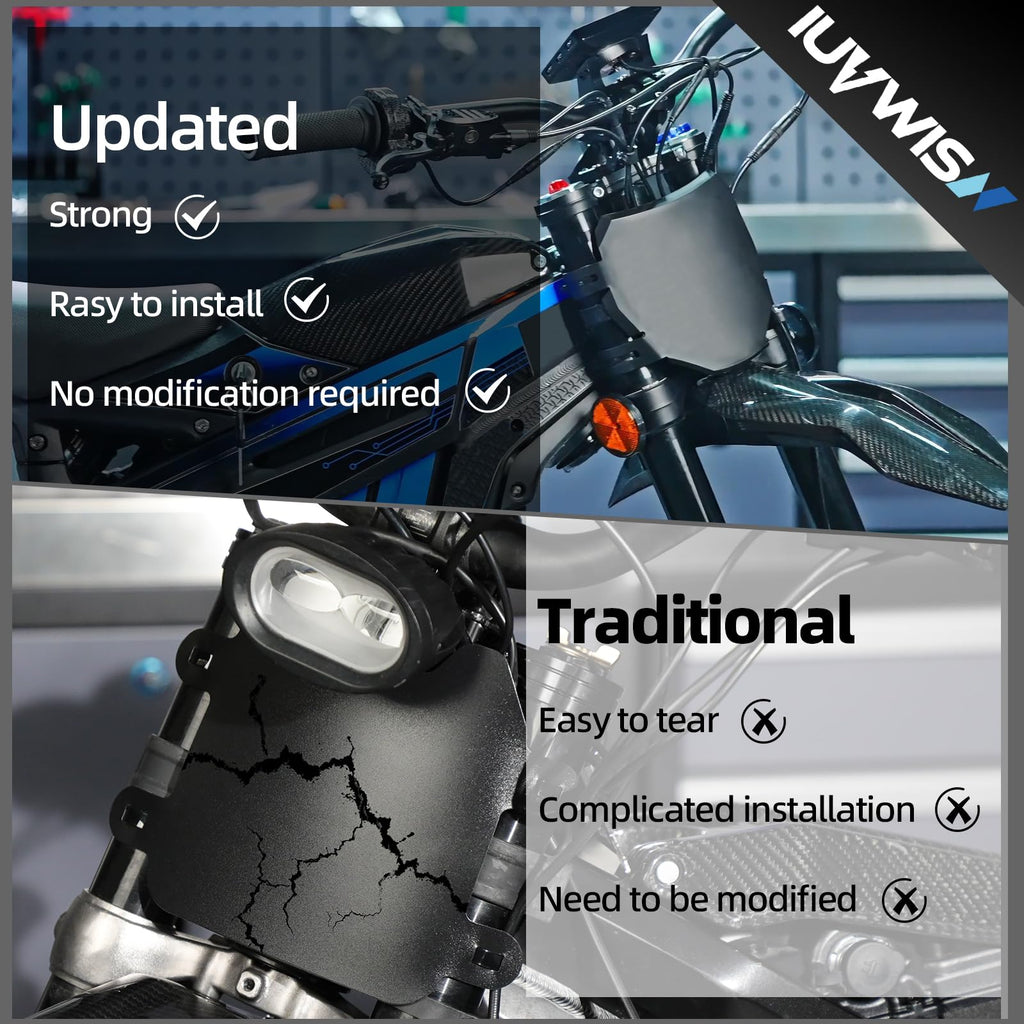 Electric Dirt Bike Number Plate for Surron Tutti Soleil 01 Yozma IN10 TST R002 R002S MX650 Talaria MX3/R MX4 MX5 XXX eRide Pro SR S SS 2.0 3.0 Rawrr Mantis Ebox ETM RTR Front License Black