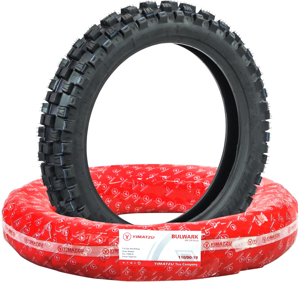 90/100-14 Rear MX Tire and TR4 Tube – 6PR Knobby Tire for MX & Off-Road – Intermediate Terrain – Rear Wheel