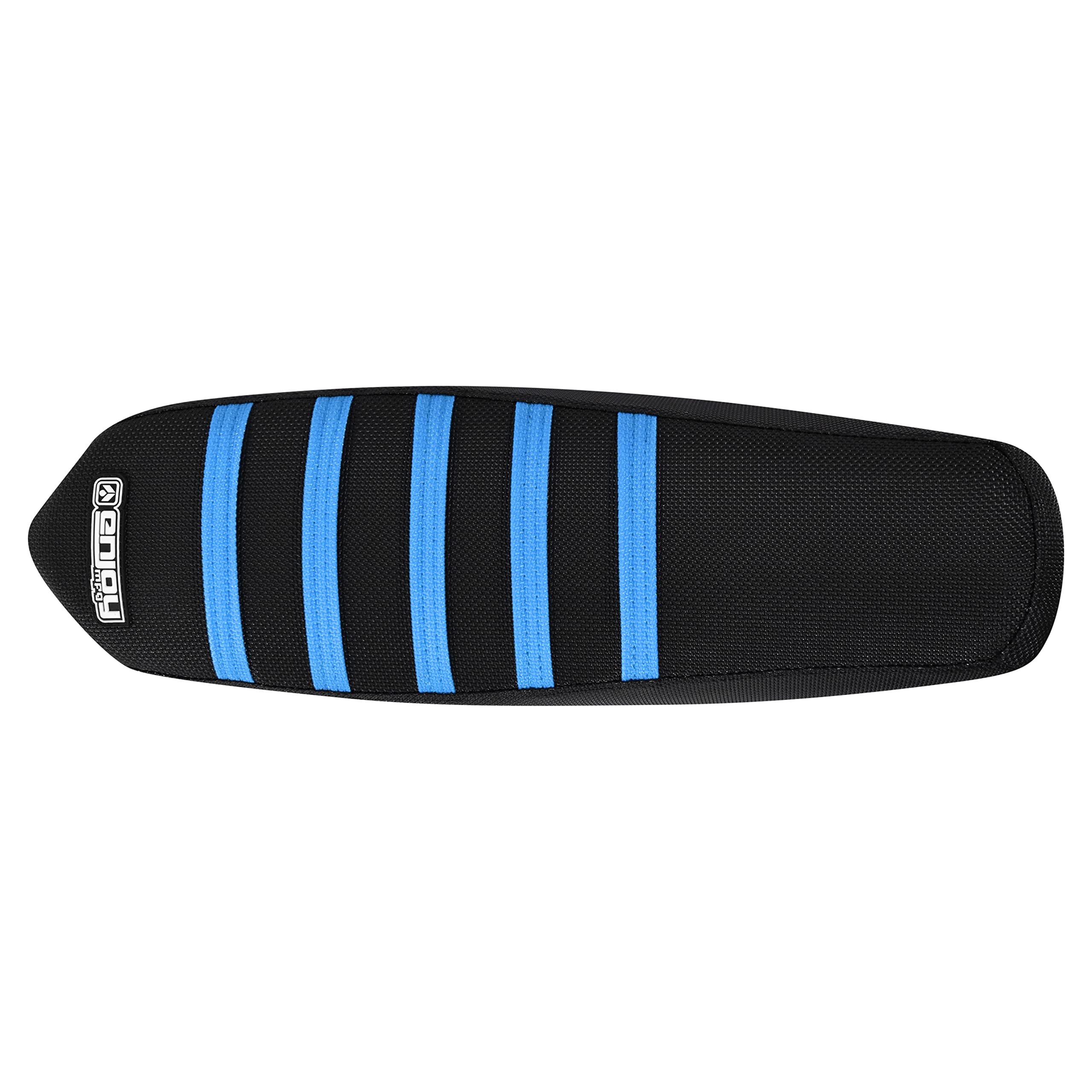 Enjoy Mfg Ribbed Seat Cover - Compatible with Talaria Sting Electric Motorcycle #362 (Black w/Light Blue Ribs)